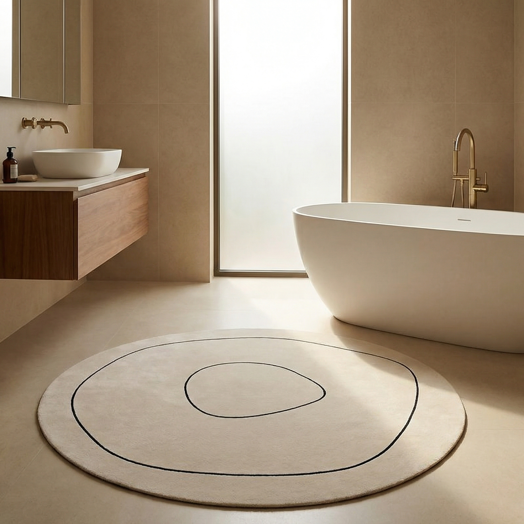 Soft Imitation Cashmere Non-Slip Floor Mat for Bedroom