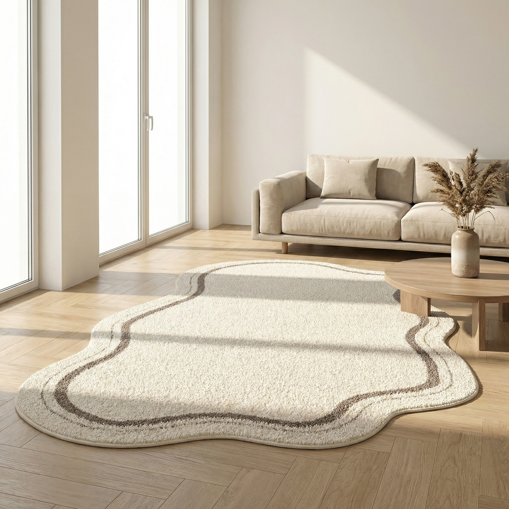 Minimalist Faux Cashmere Area Rug – Non-Slip Soft Floor Rug