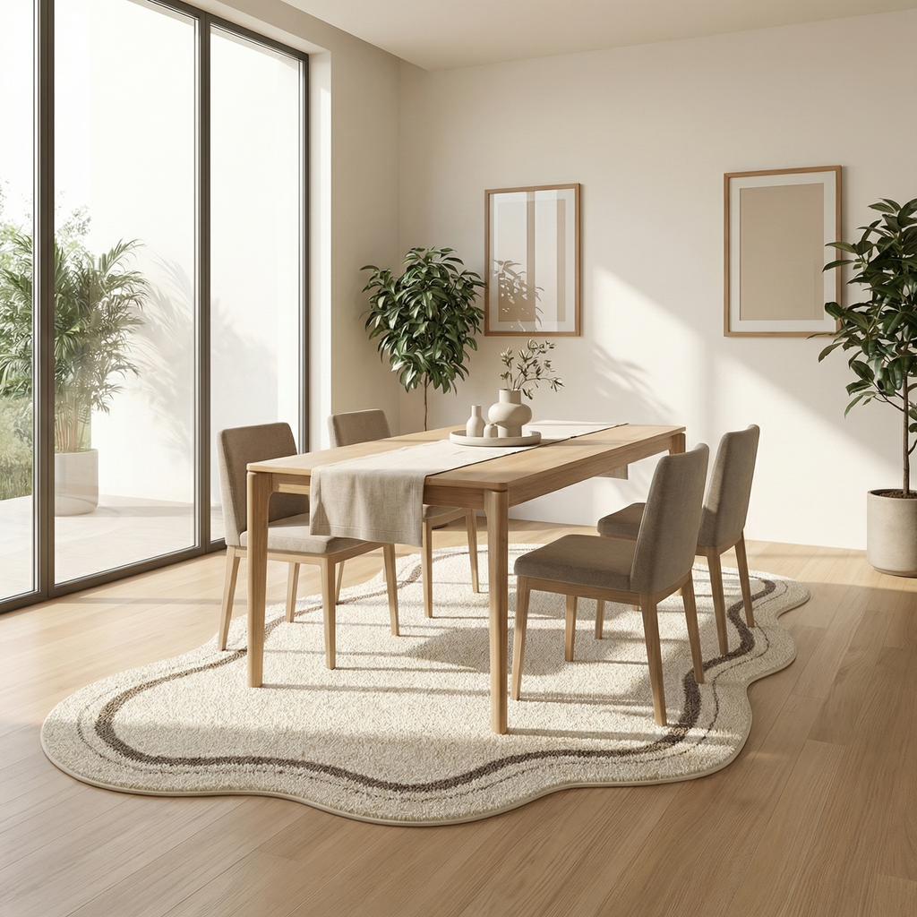 Minimalist Faux Cashmere Area Rug – Non-Slip Soft Floor Rug