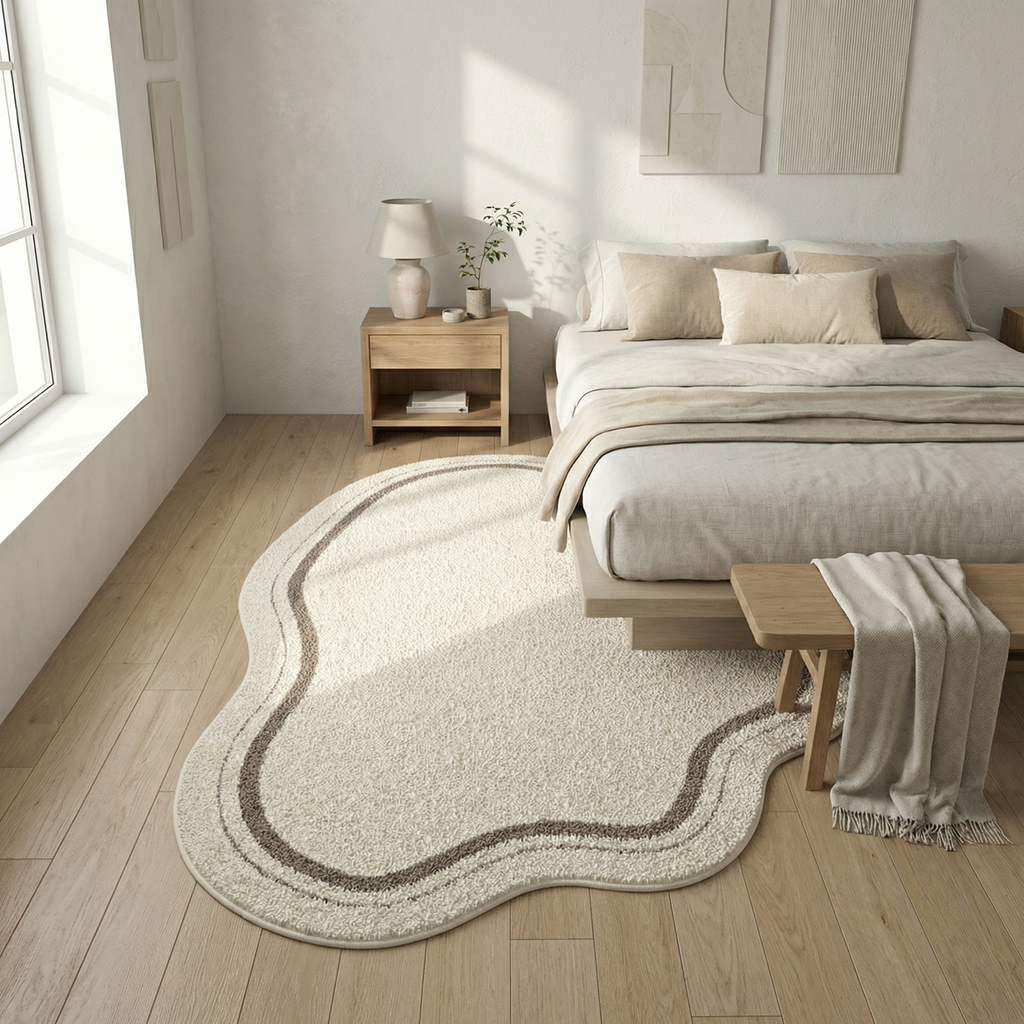 Minimalist Faux Cashmere Area Rug – Non-Slip Soft Floor Rug