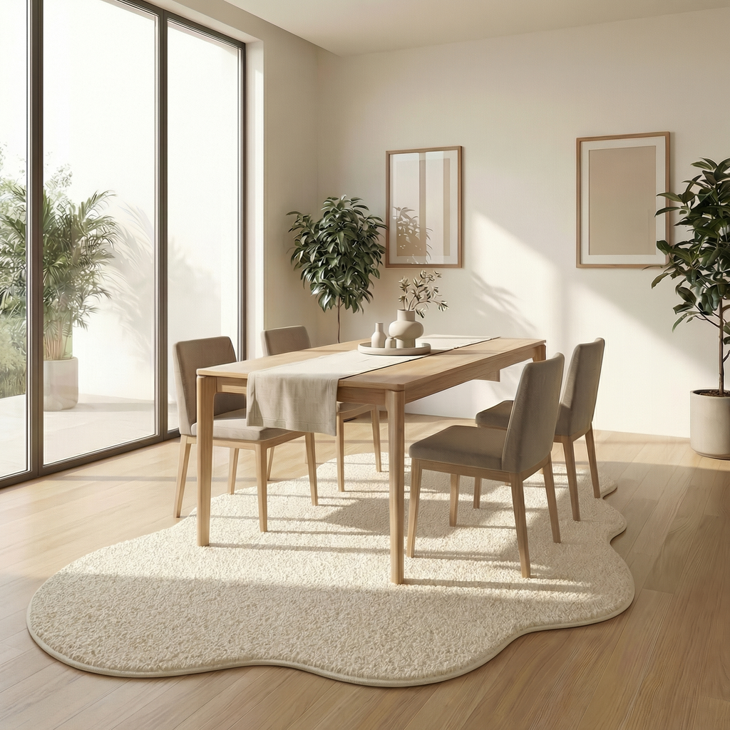 Minimalist Faux Cashmere Area Rug – Non-Slip Soft Floor Rug