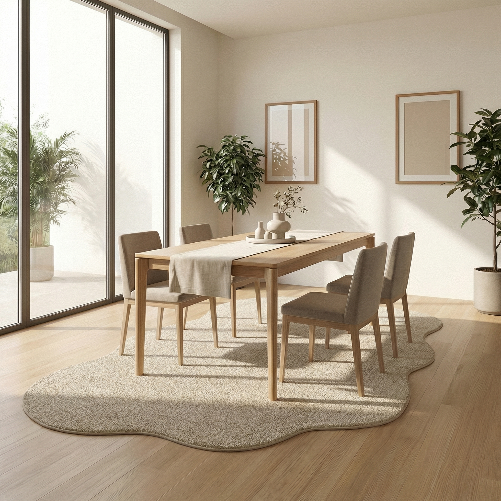 Minimalist Faux Cashmere Area Rug – Non-Slip Soft Floor Rug