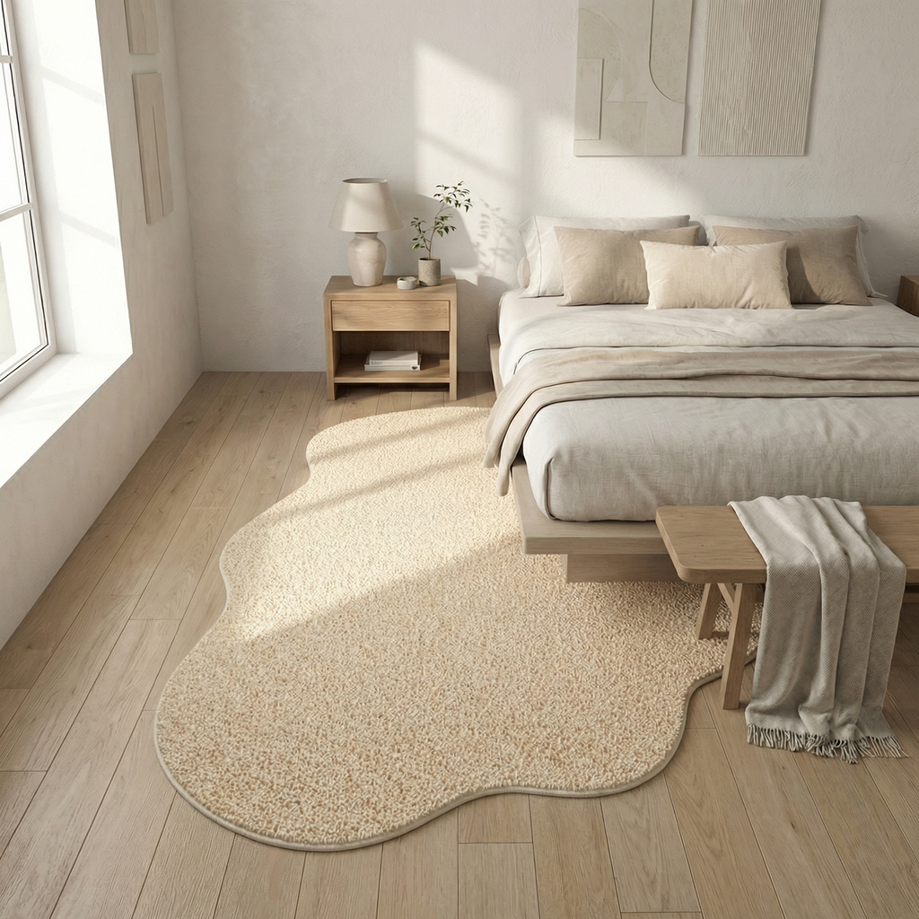 Minimalist Faux Cashmere Area Rug – Non-Slip Soft Floor Rug
