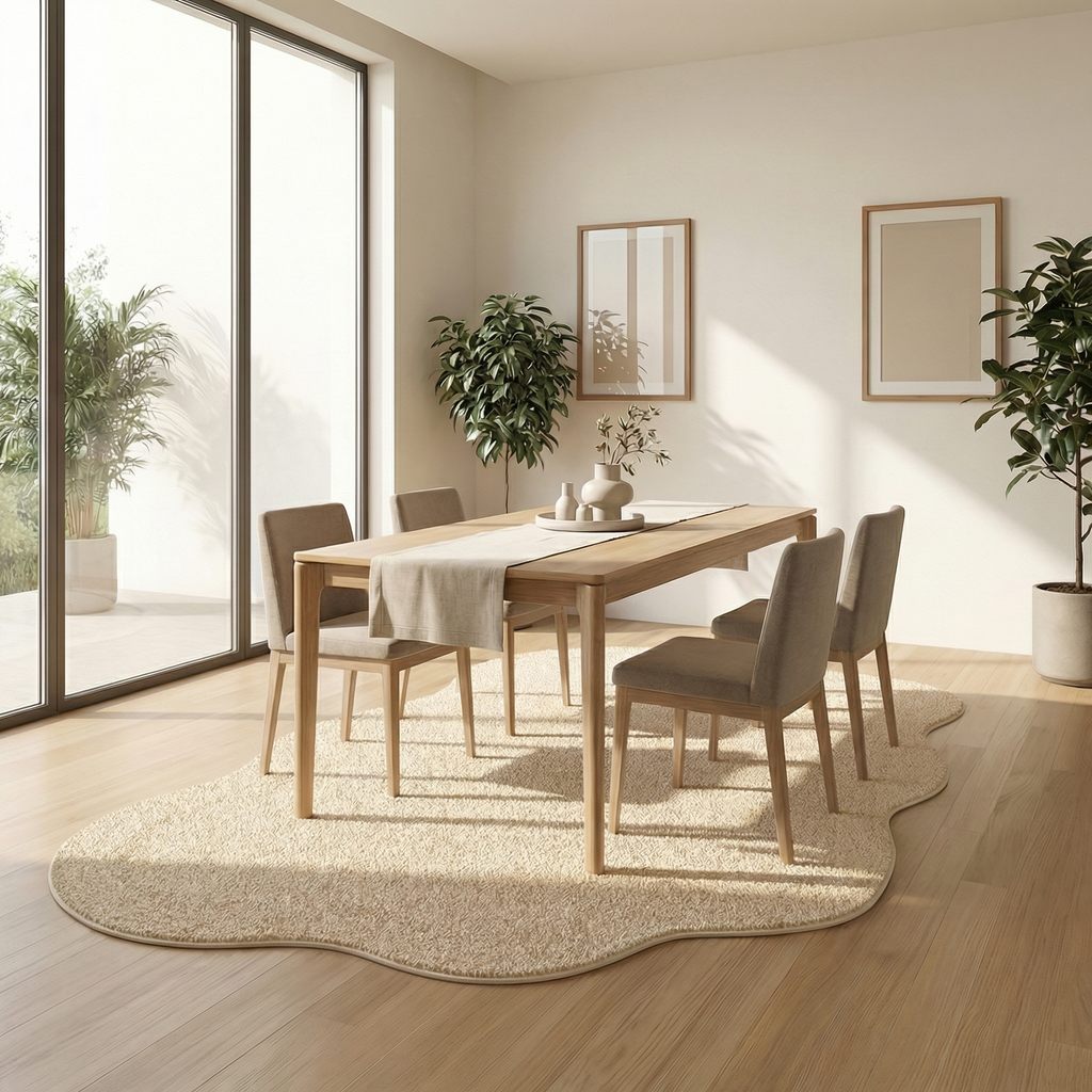 Minimalist Faux Cashmere Area Rug – Non-Slip Soft Floor Rug