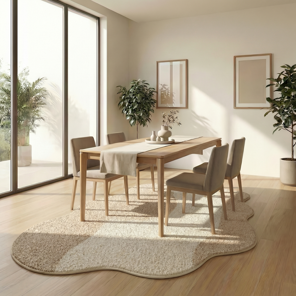 Minimalist Faux Cashmere Area Rug – Non-Slip Soft Floor Rug