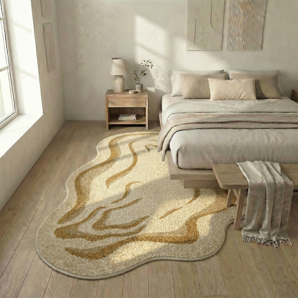 Minimalist Faux Cashmere Area Rug – Non-Slip Soft Floor Rug