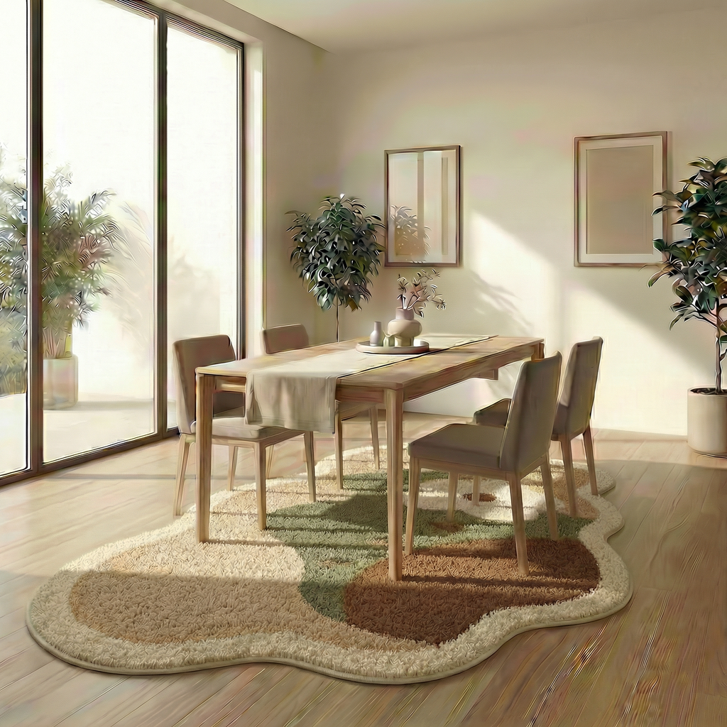 Minimalist Faux Cashmere Area Rug – Non-Slip Soft Floor Rug