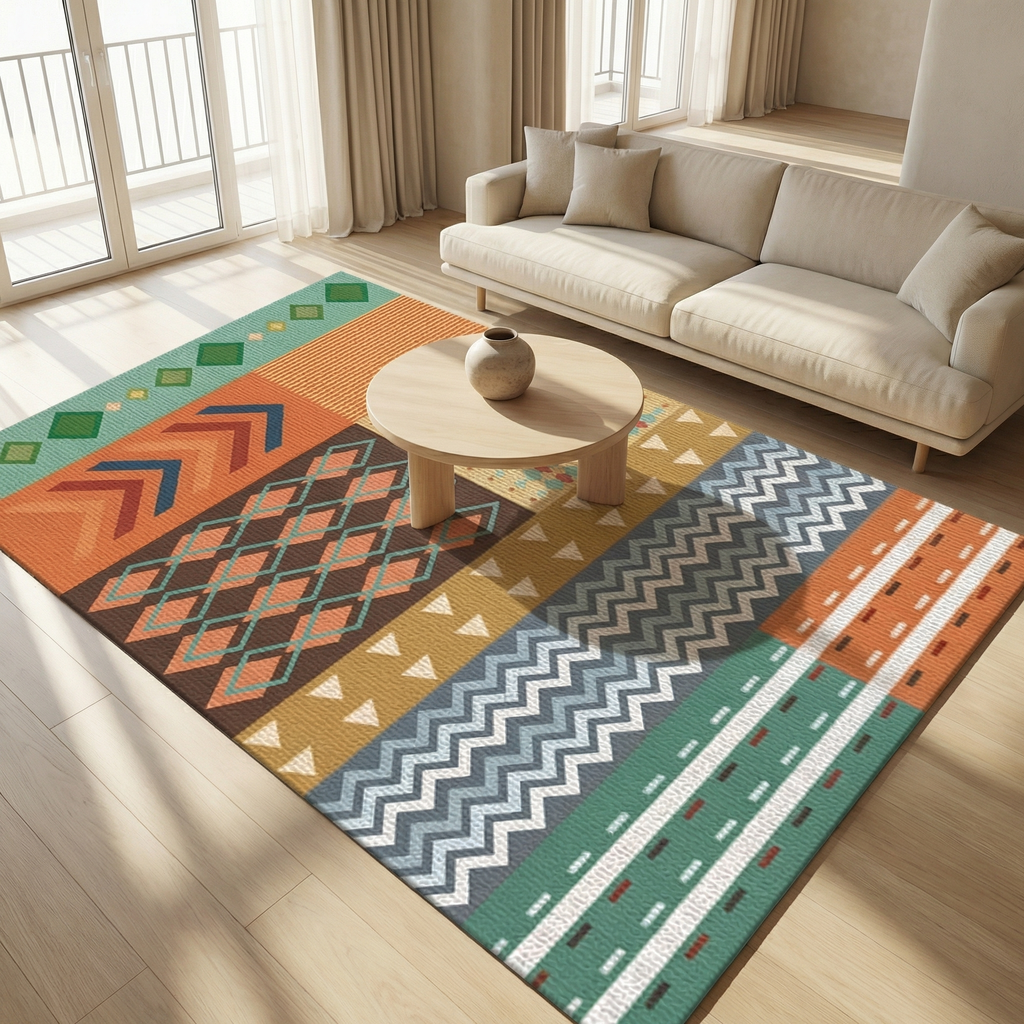 Ethnic Geometric Living Room Rug
