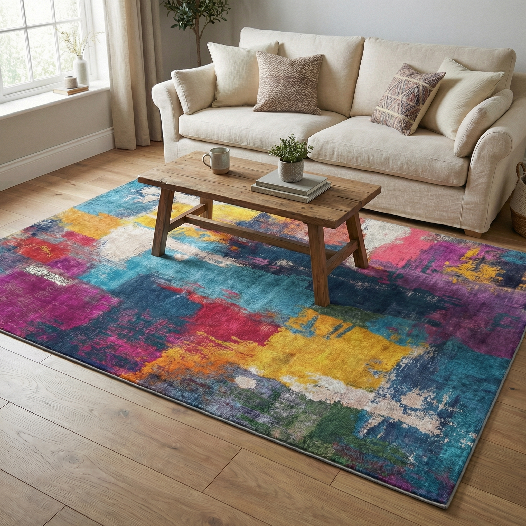 Nordic Area Rug – Non-Slip Living Room Rug