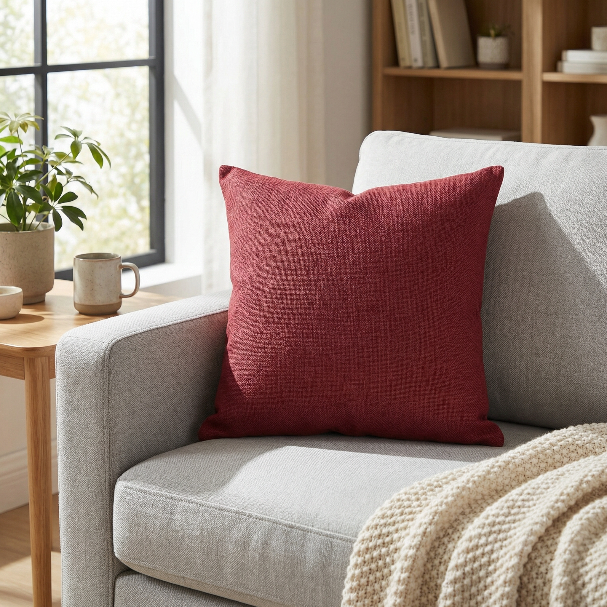 Solid Color Linen Cushion