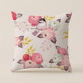 Floral Bird Cushion Pastoral Decorative Throw Pillow