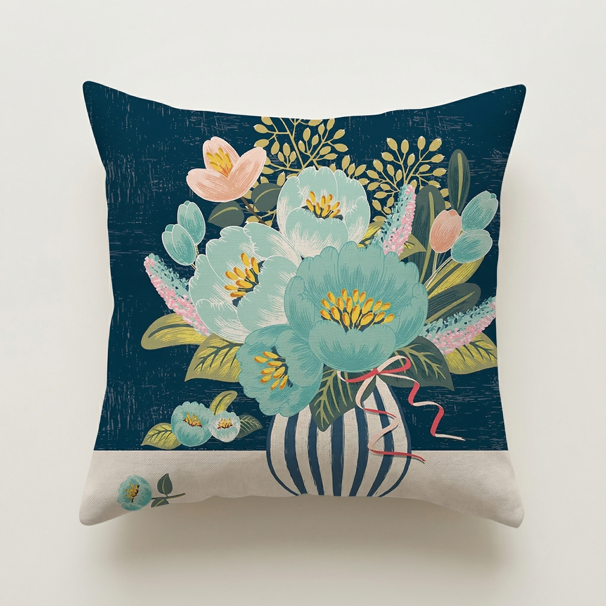 Artistic Floral Vase Cushion