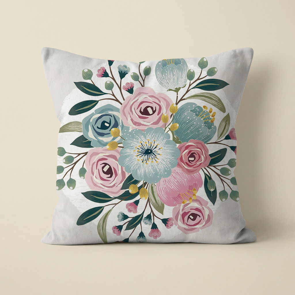 Pastel Floral Cushion