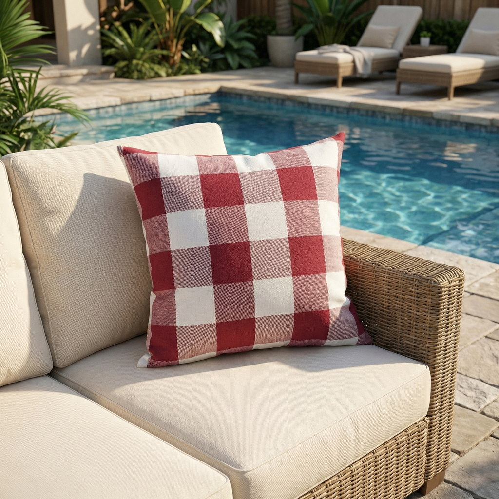 Plaid Throw Cushion