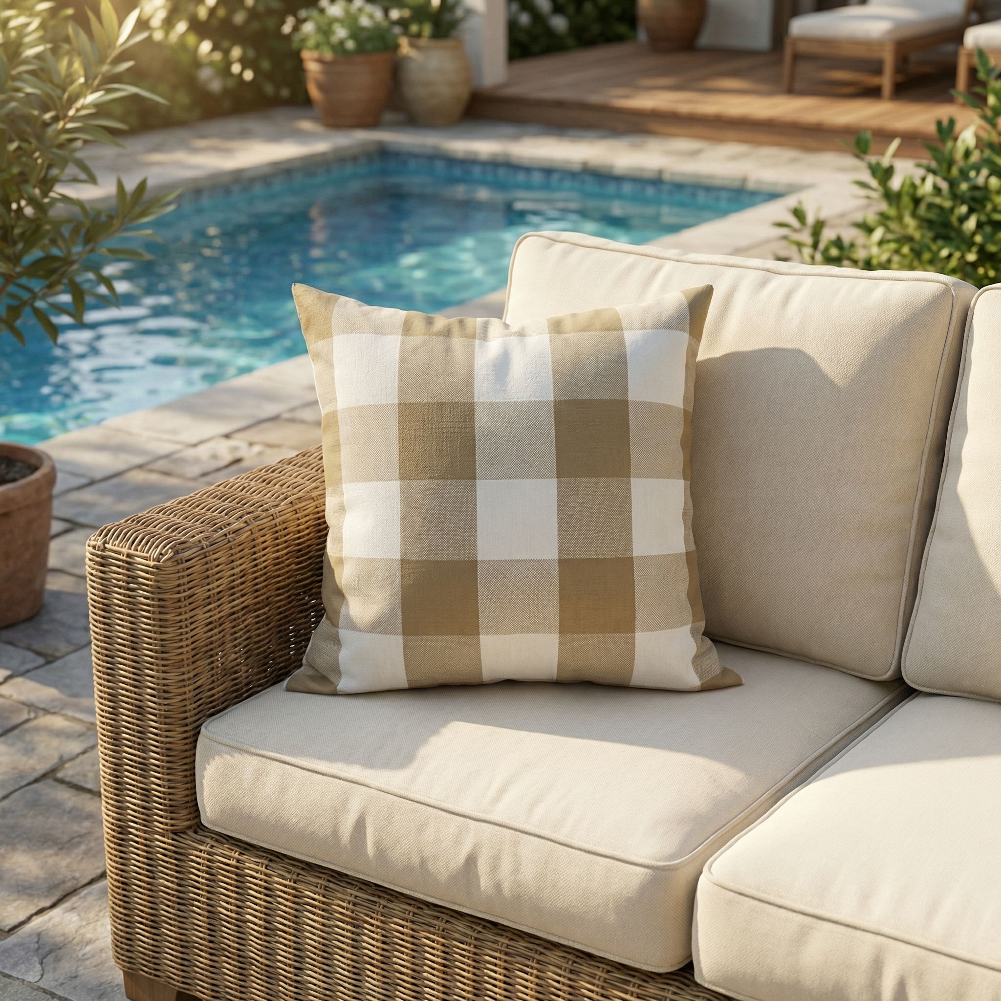 Plaid Throw Cushion