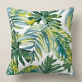 Tropical Leaf Cushion Watercolor Green Botanical Outdoor Cushion