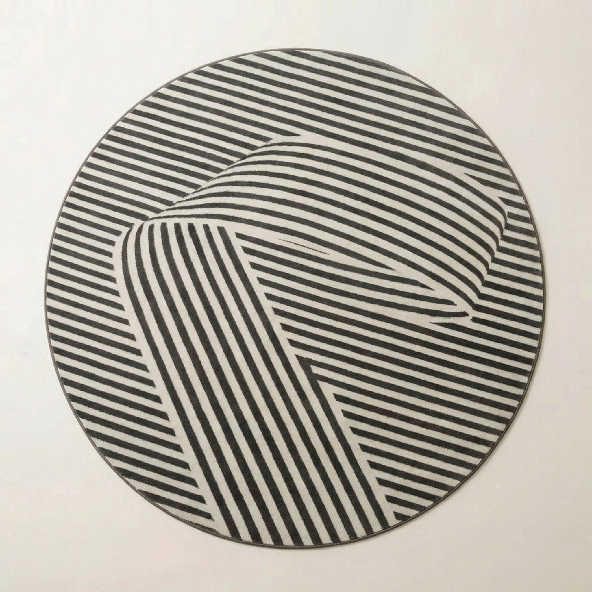 Round Area Rug – Nordic Geometric Floor Carpet, Modern Living Room & Bedroom Circular Rug