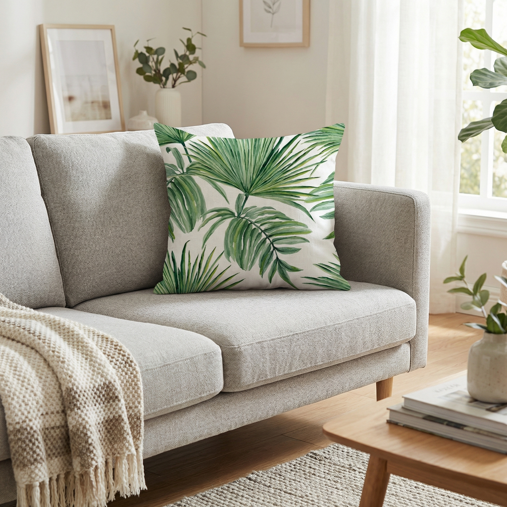 Nordic Green Plant Cushion