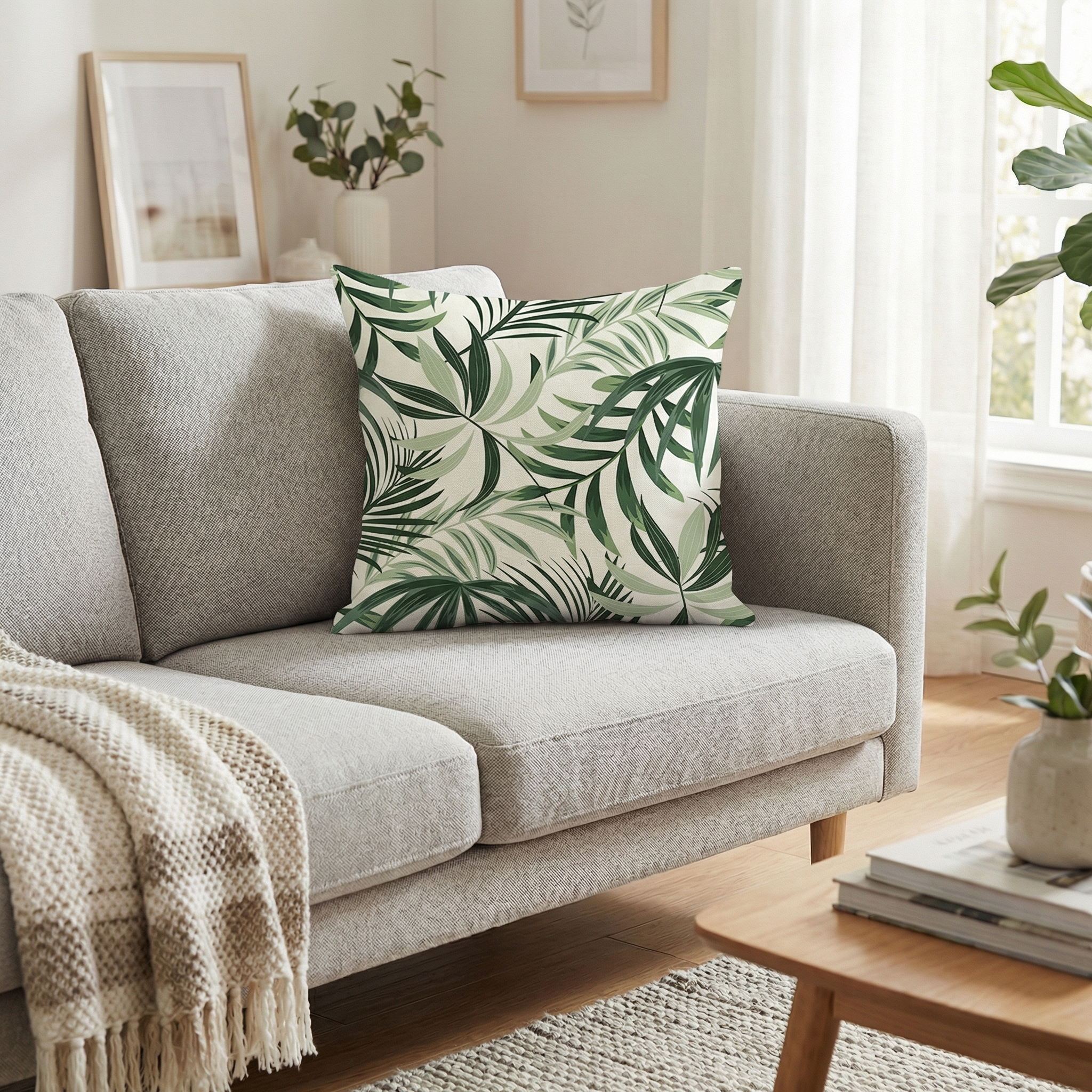 Nordic Green Plant Cushion