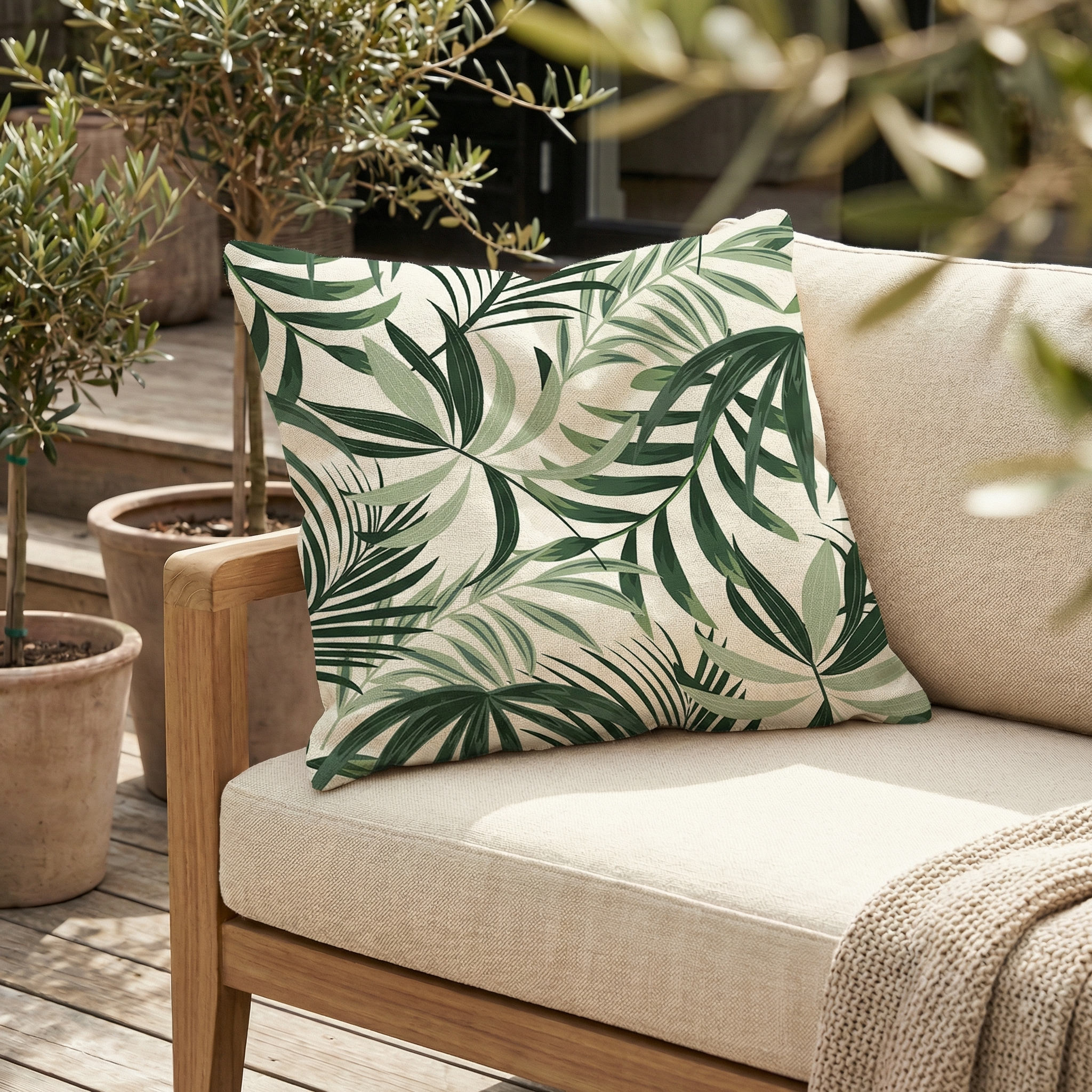 Nordic Green Plant Cushion