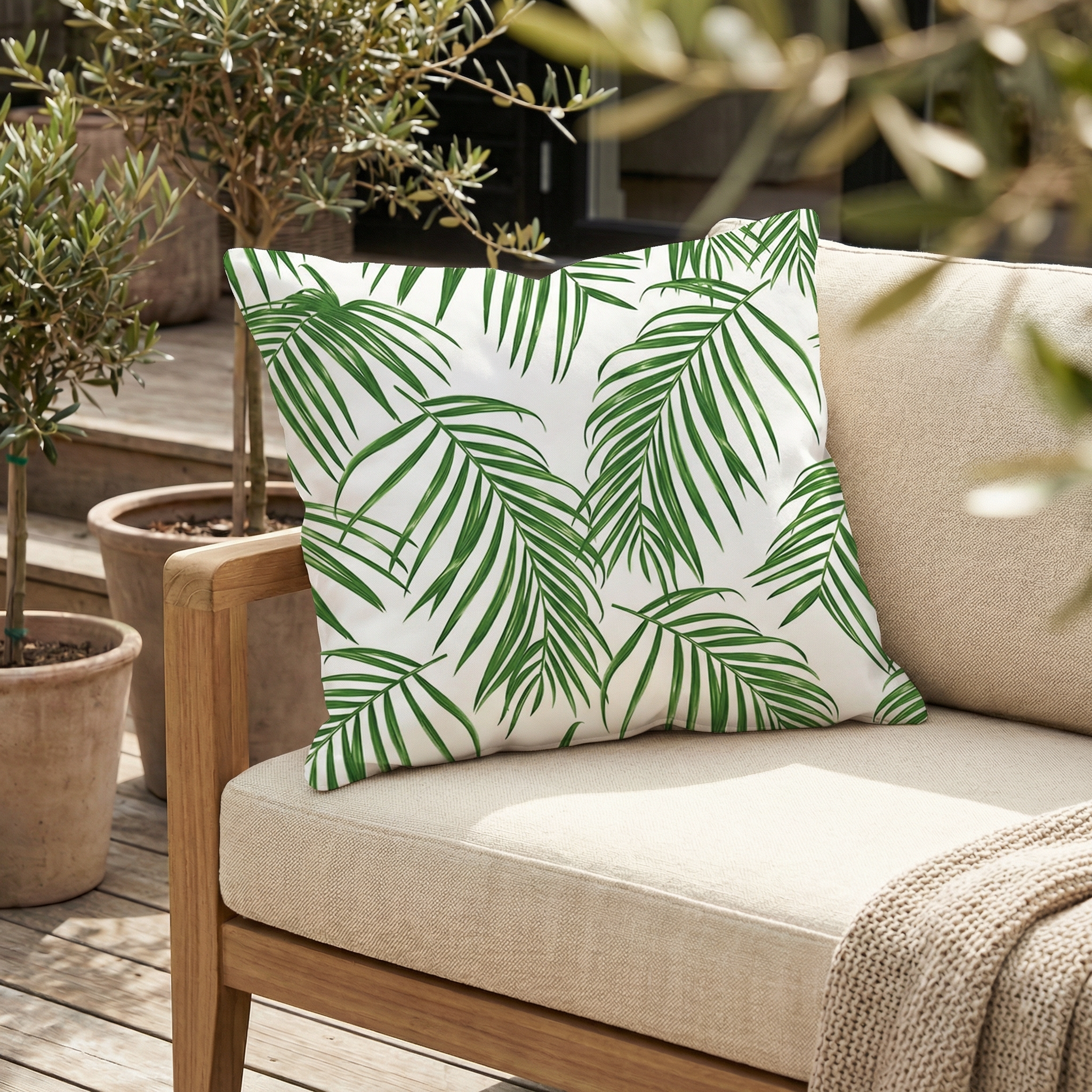 Nordic Green Plant Cushion