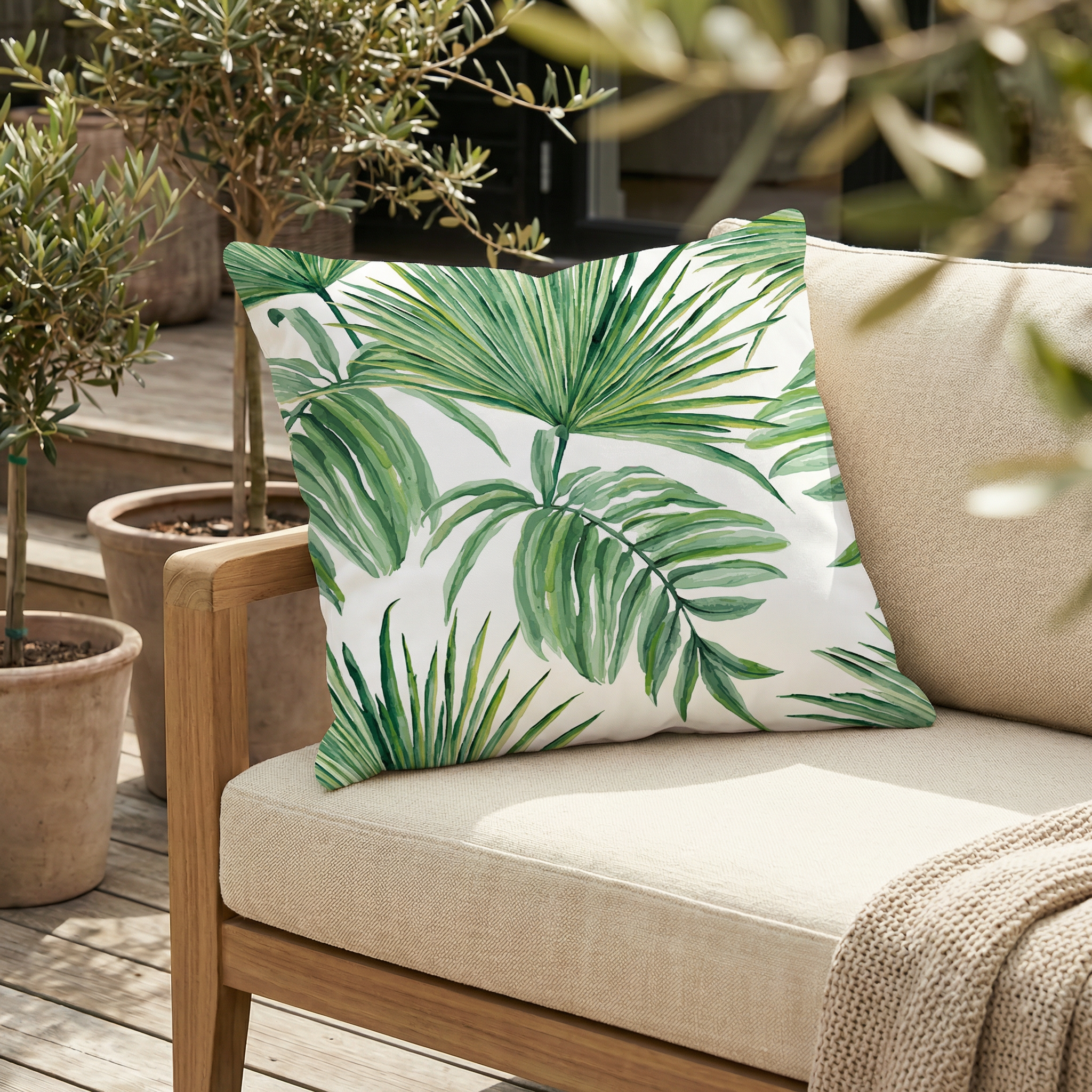 Nordic Green Plant Cushion
