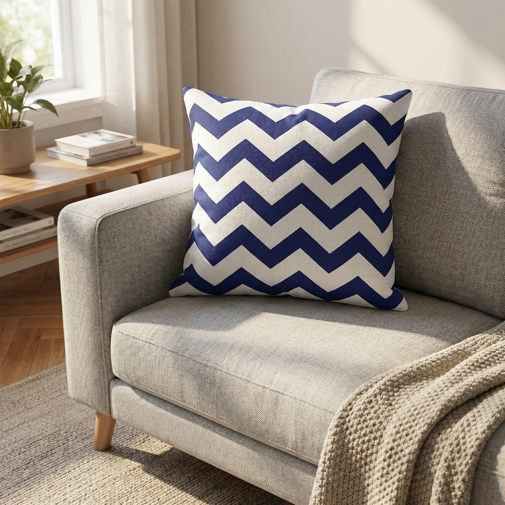 Geometric Linen Outdoor & Indoor Cushion