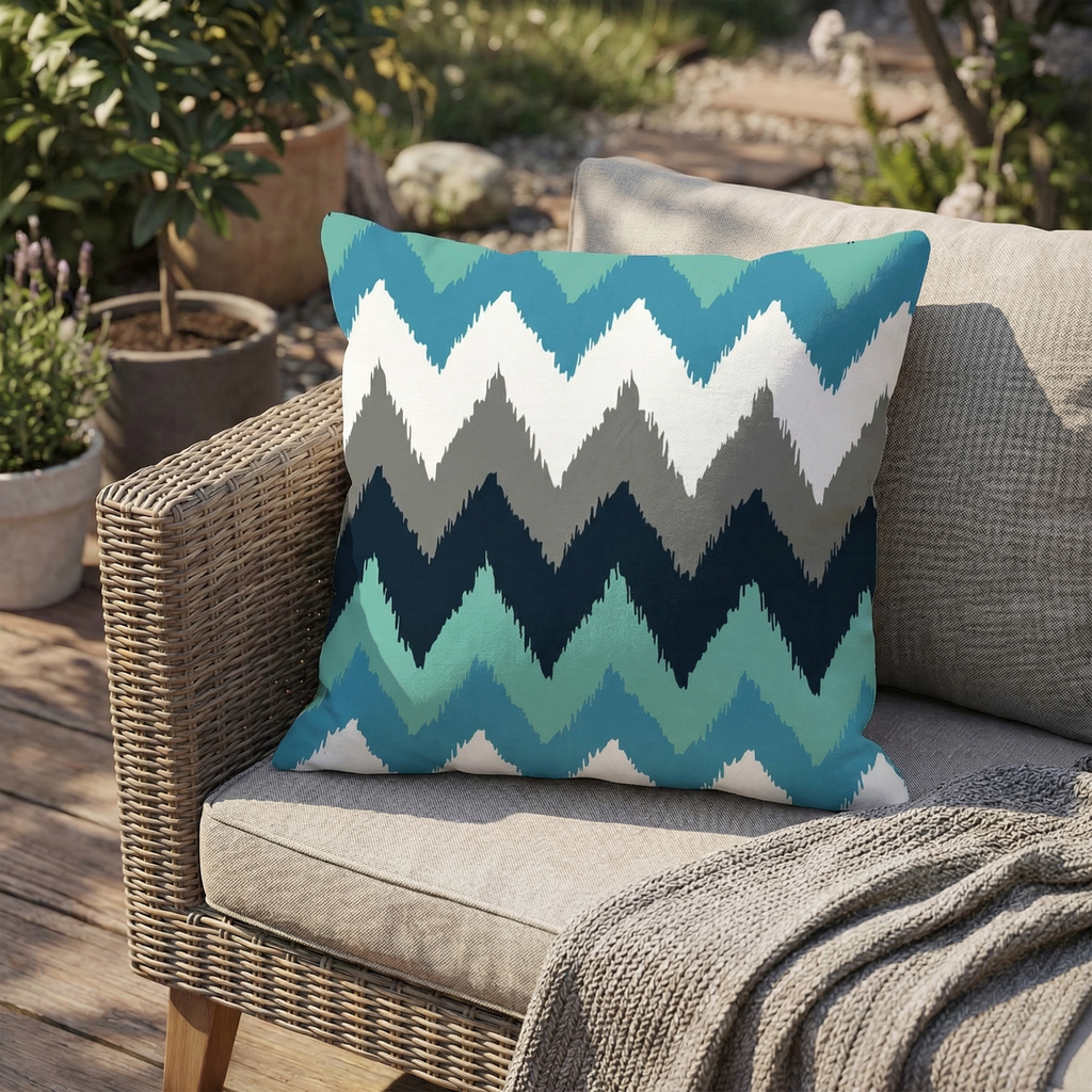 Geometric Linen Outdoor & Indoor Cushion