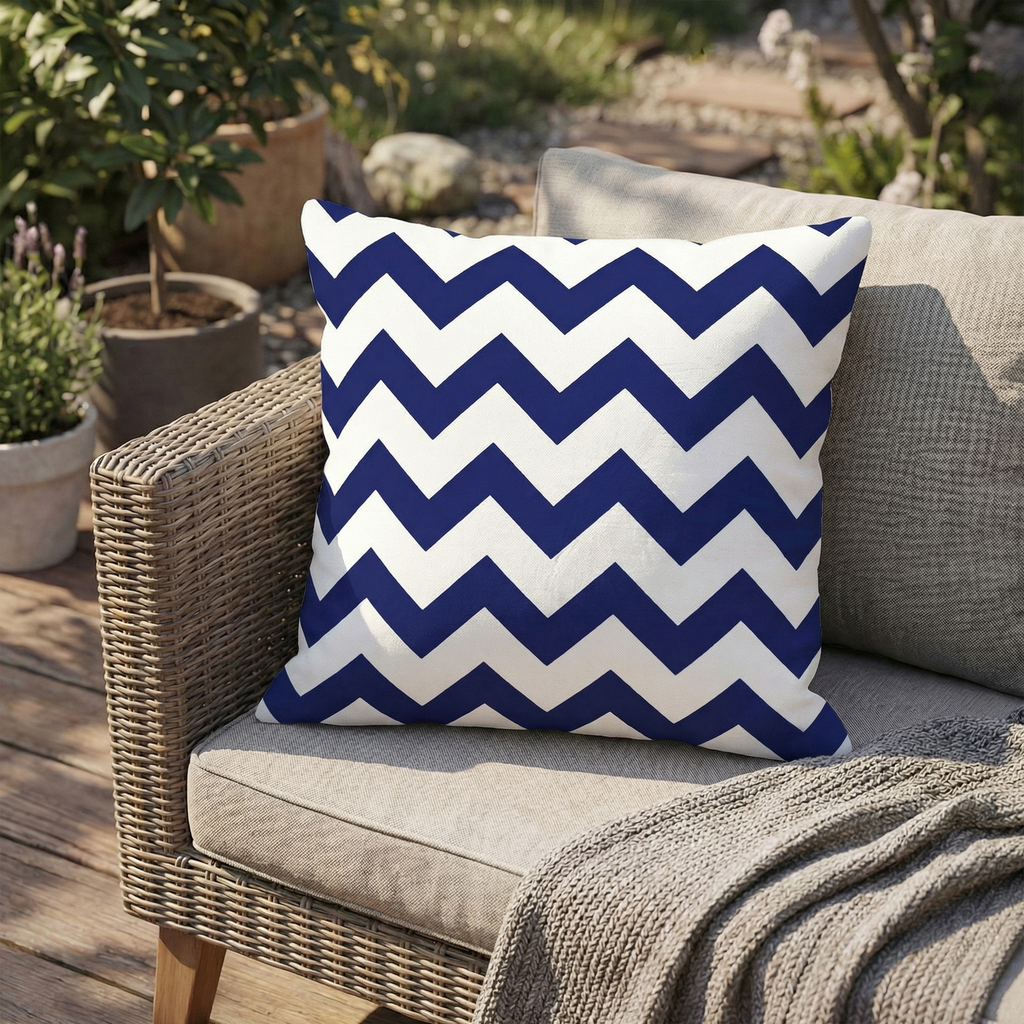 Geometric Linen Outdoor & Indoor Cushion