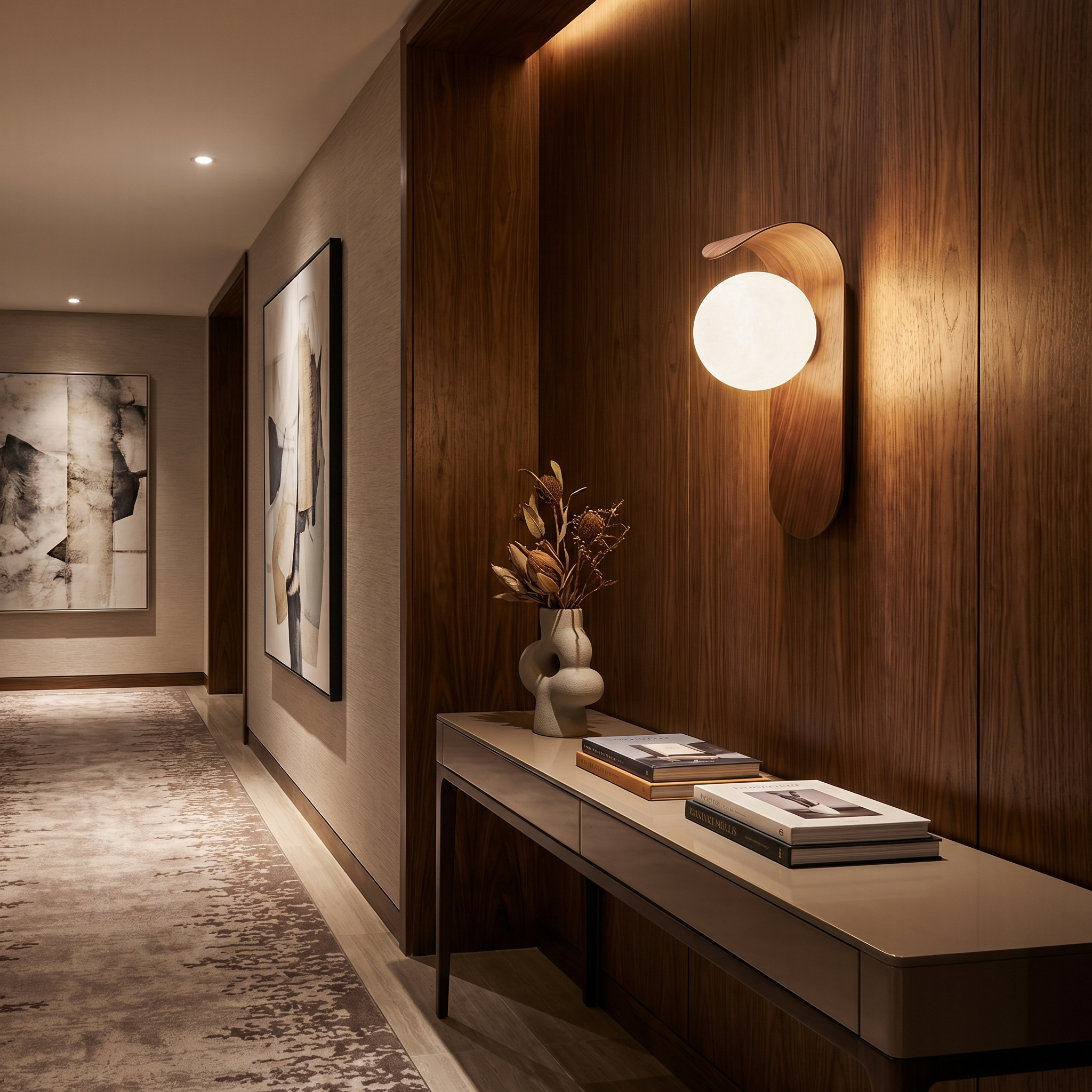 Japanese Style Wood Grain Wall Light Modern LED Wall Lamp for Corridor