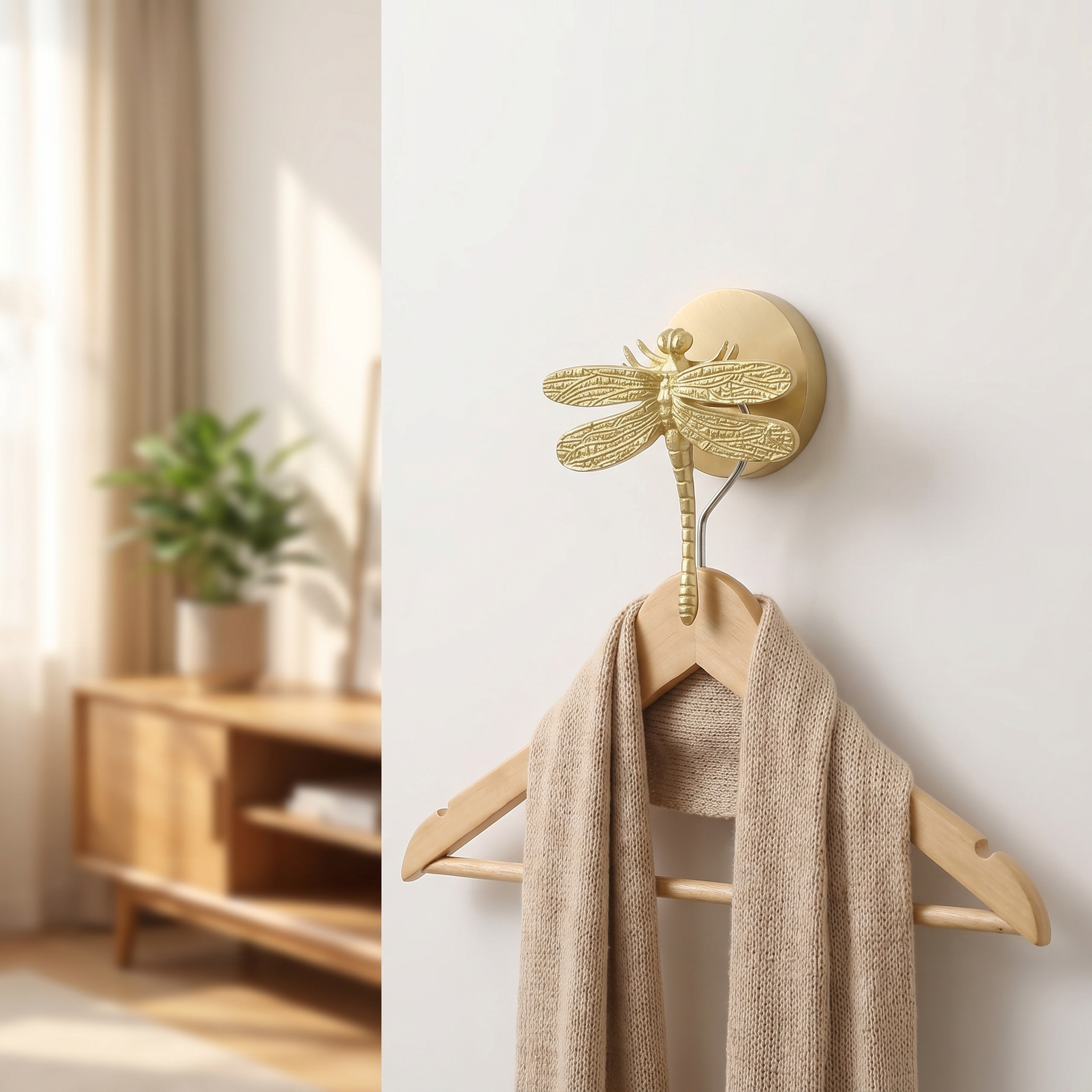 Brass Wall Hook Punch-Free European Style