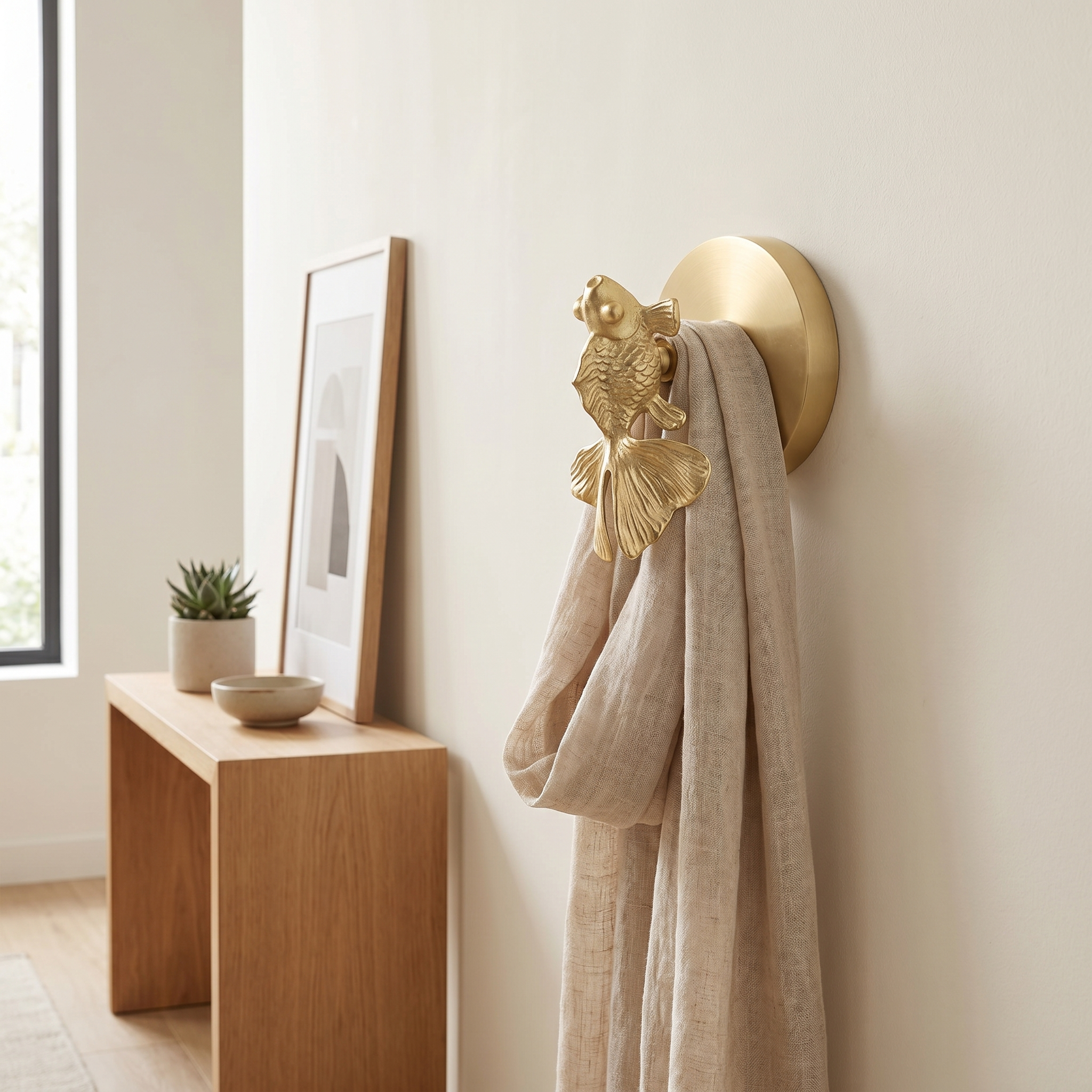 Brass Wall Hook Punch-Free European Style