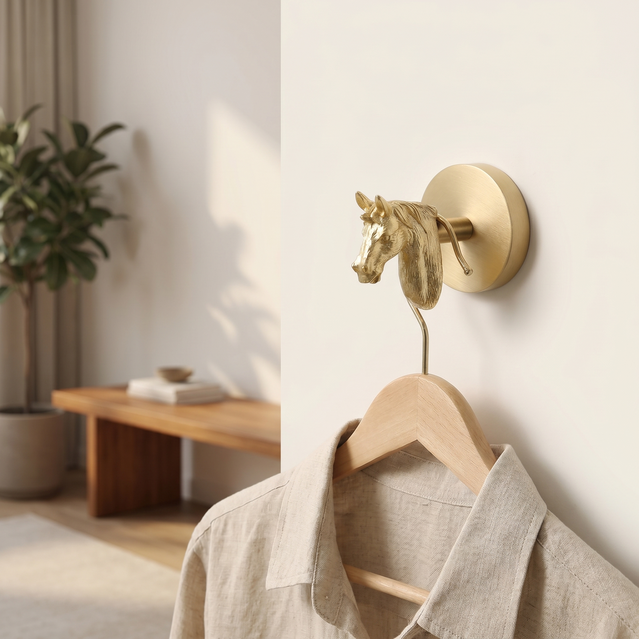 Brass Wall Hook Punch-Free European Style