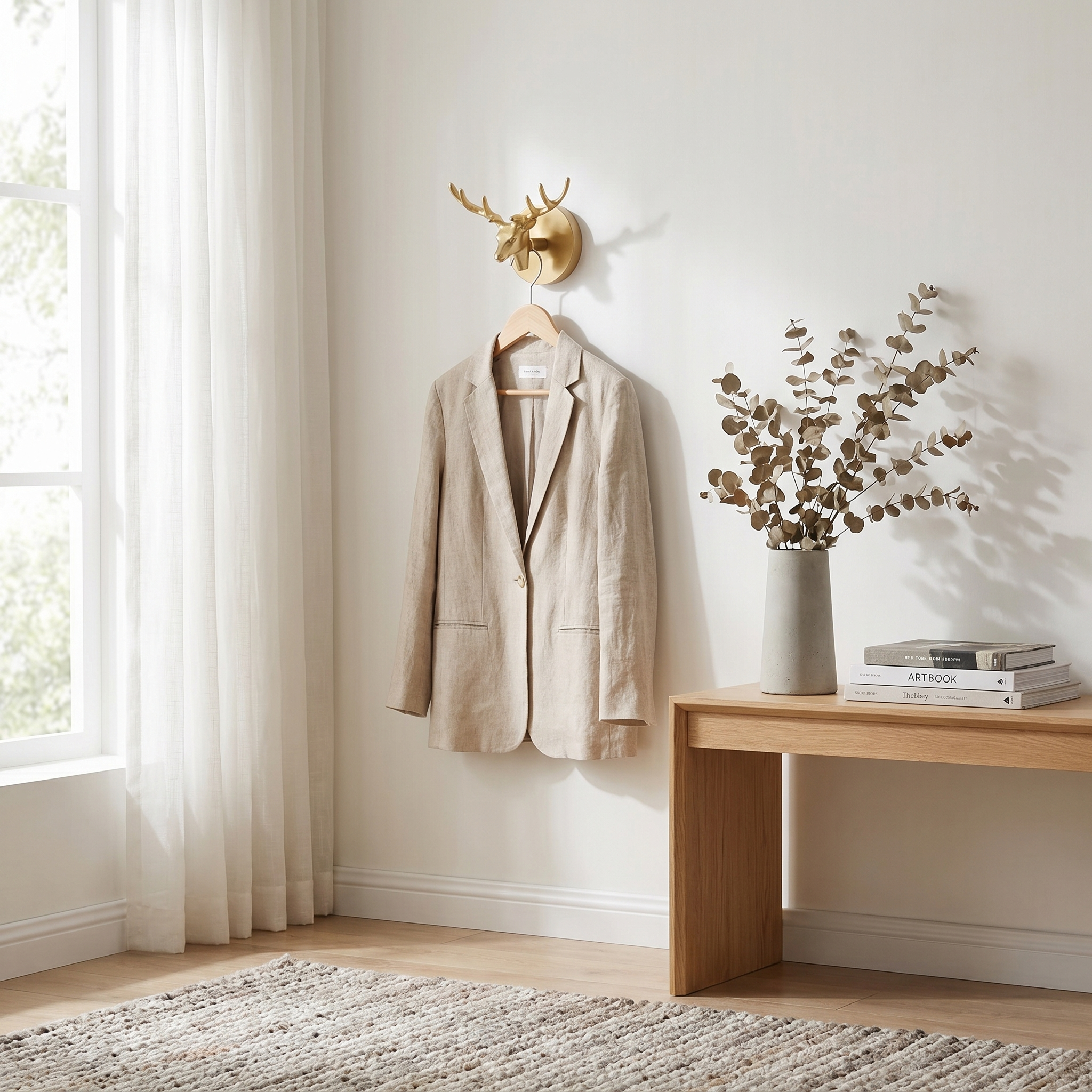 Brass Wall Hook Punch-Free European Style
