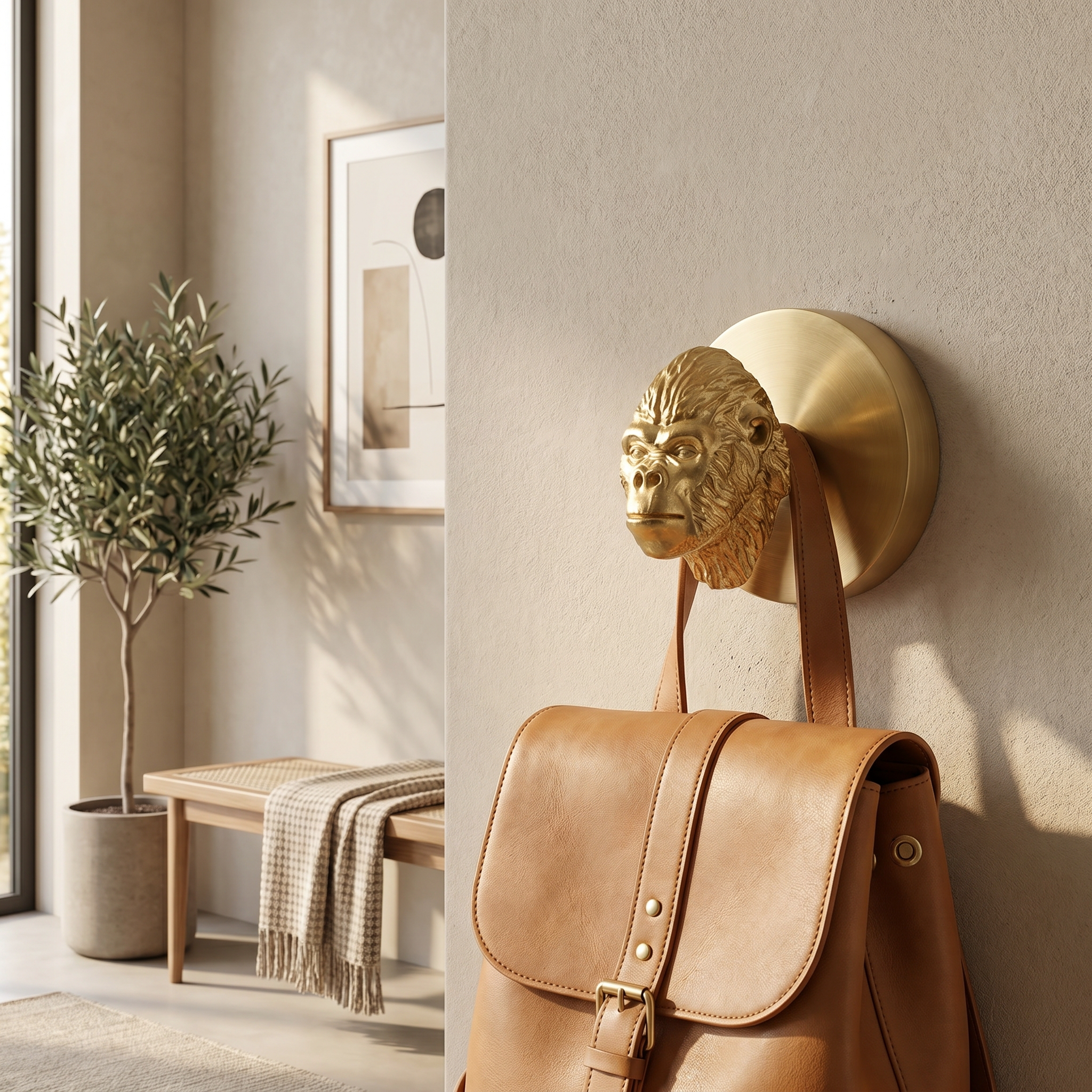 Brass Wall Hook Punch-Free European Style