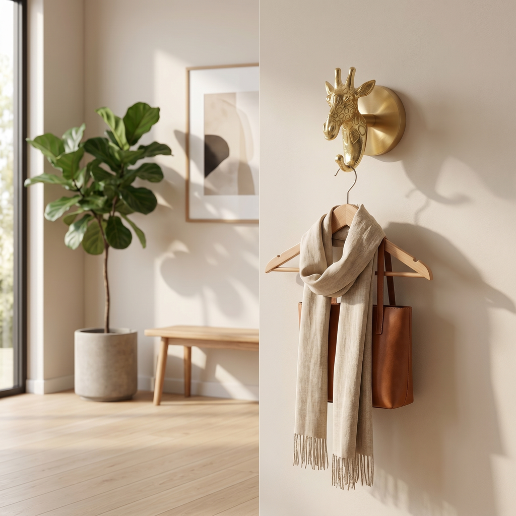 Brass Wall Hook Punch-Free European Style