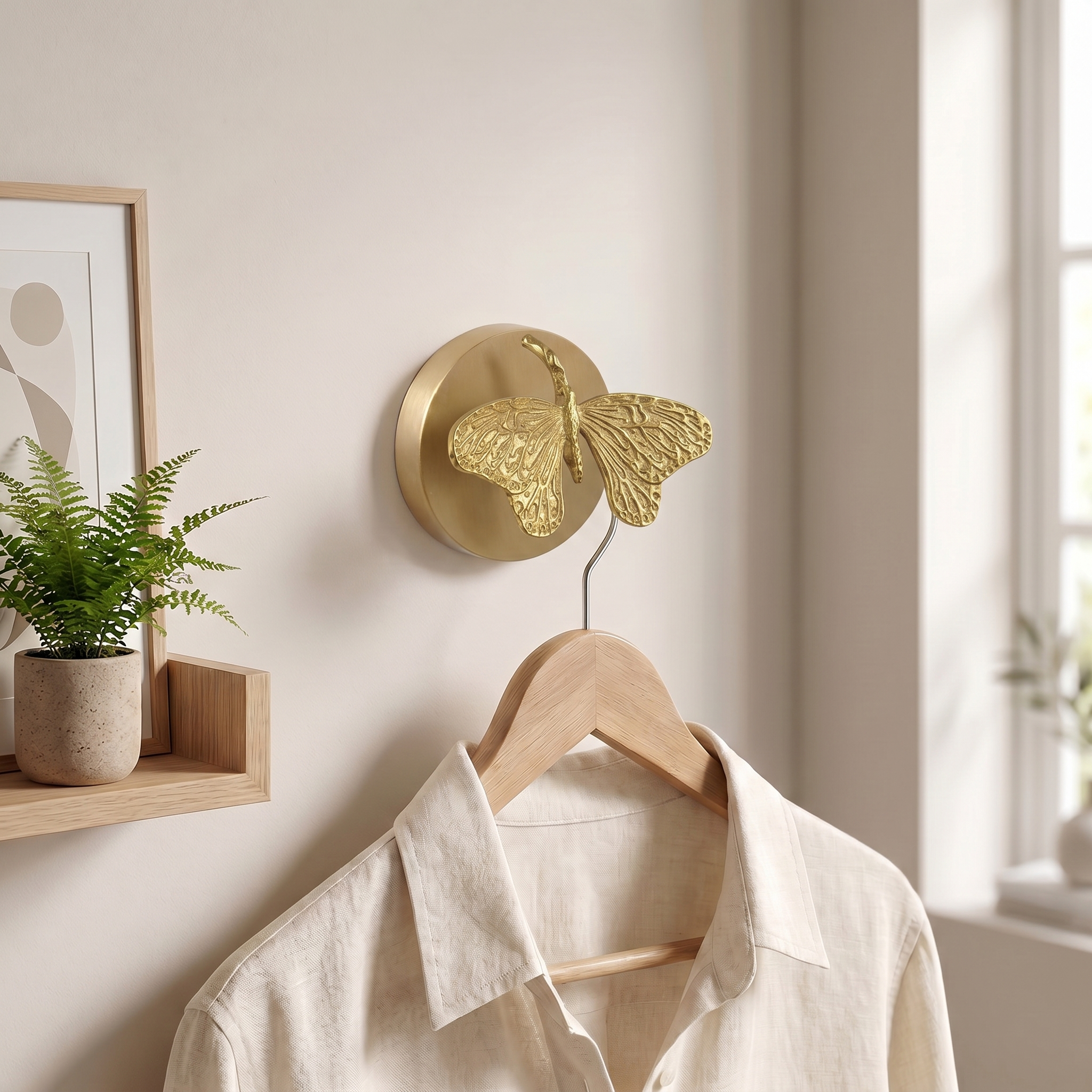 Brass Wall Hook Punch-Free European Style