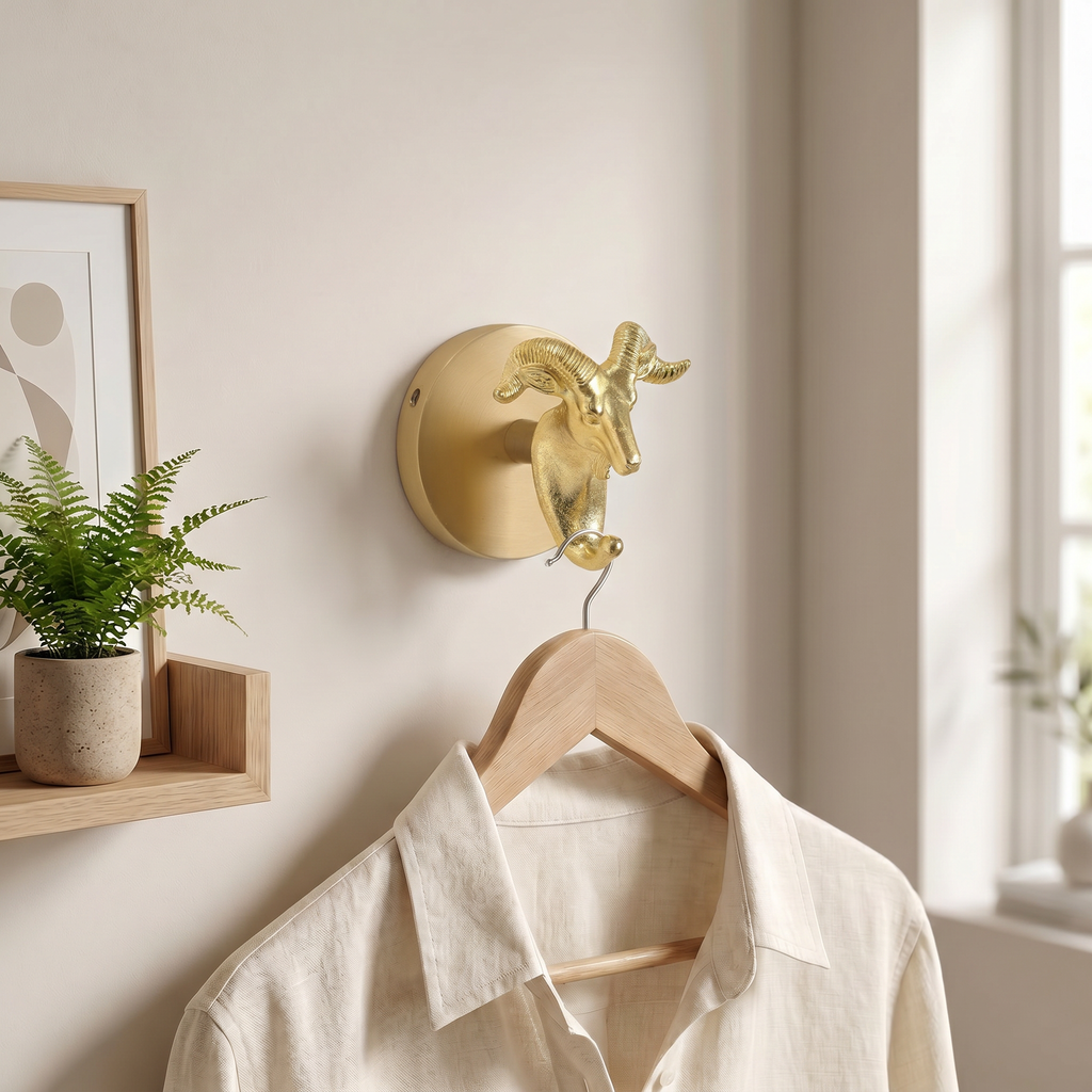 Brass Wall Hook Punch-Free European Style
