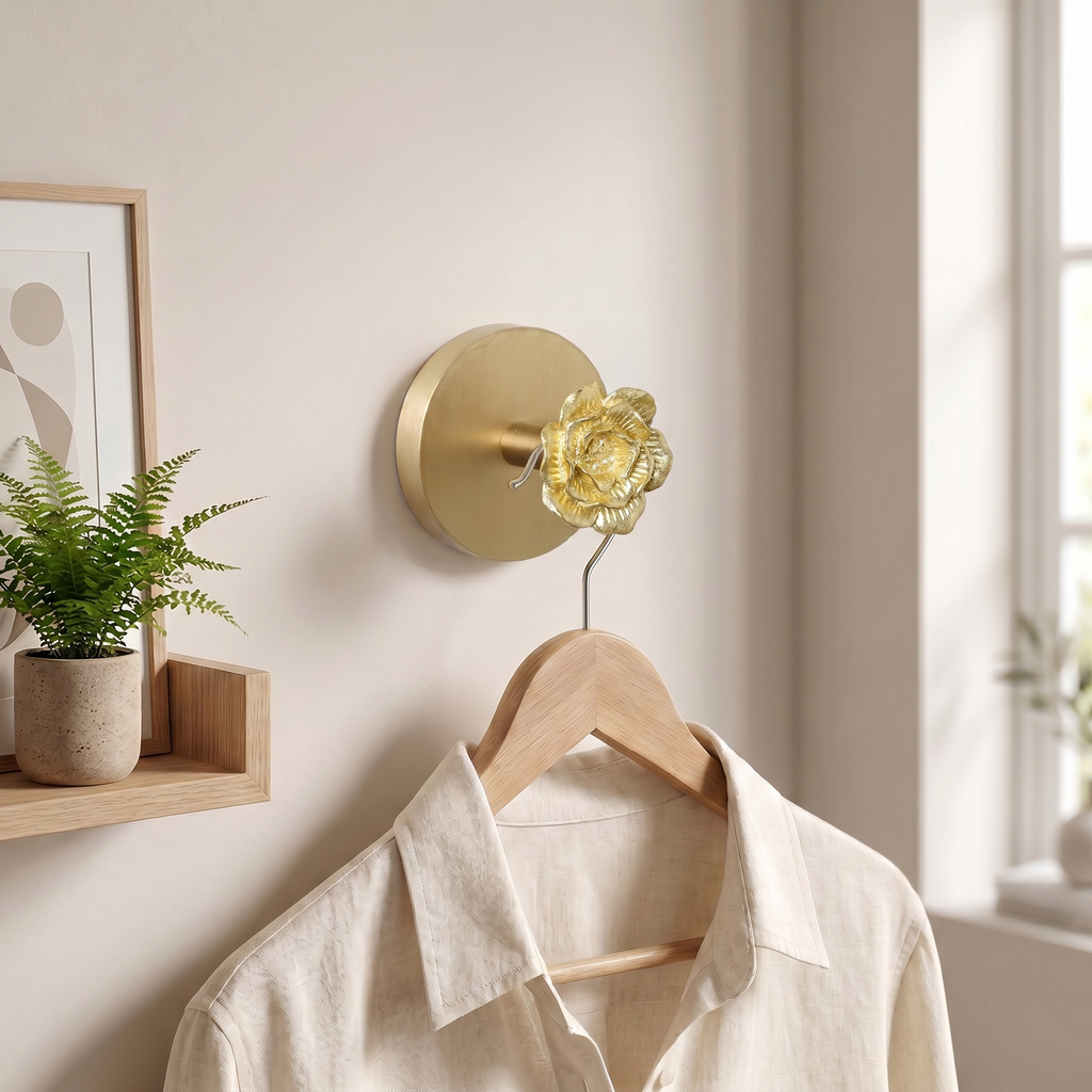 Brass Wall Hook Punch-Free European Style
