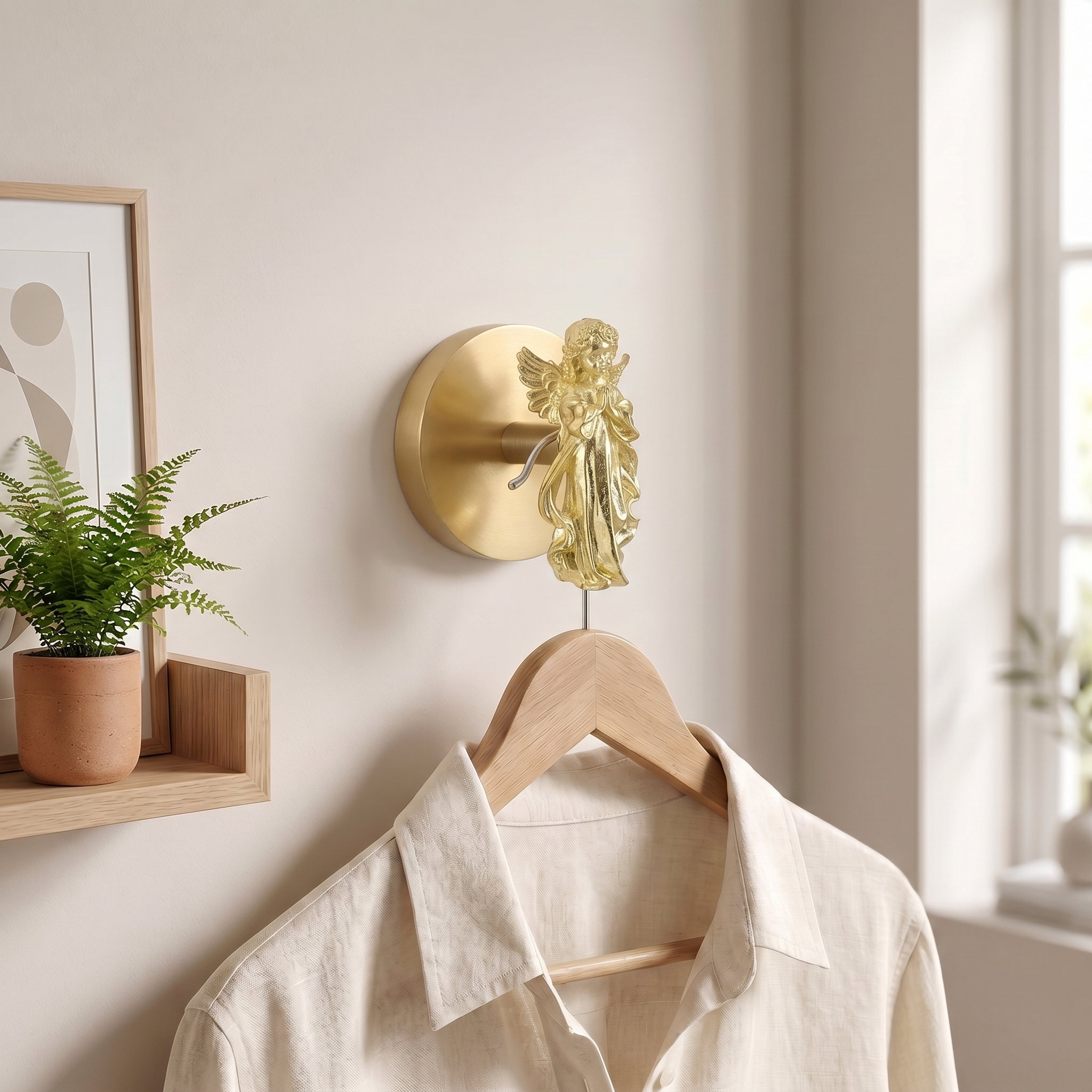 Brass Wall Hook Punch-Free European Style