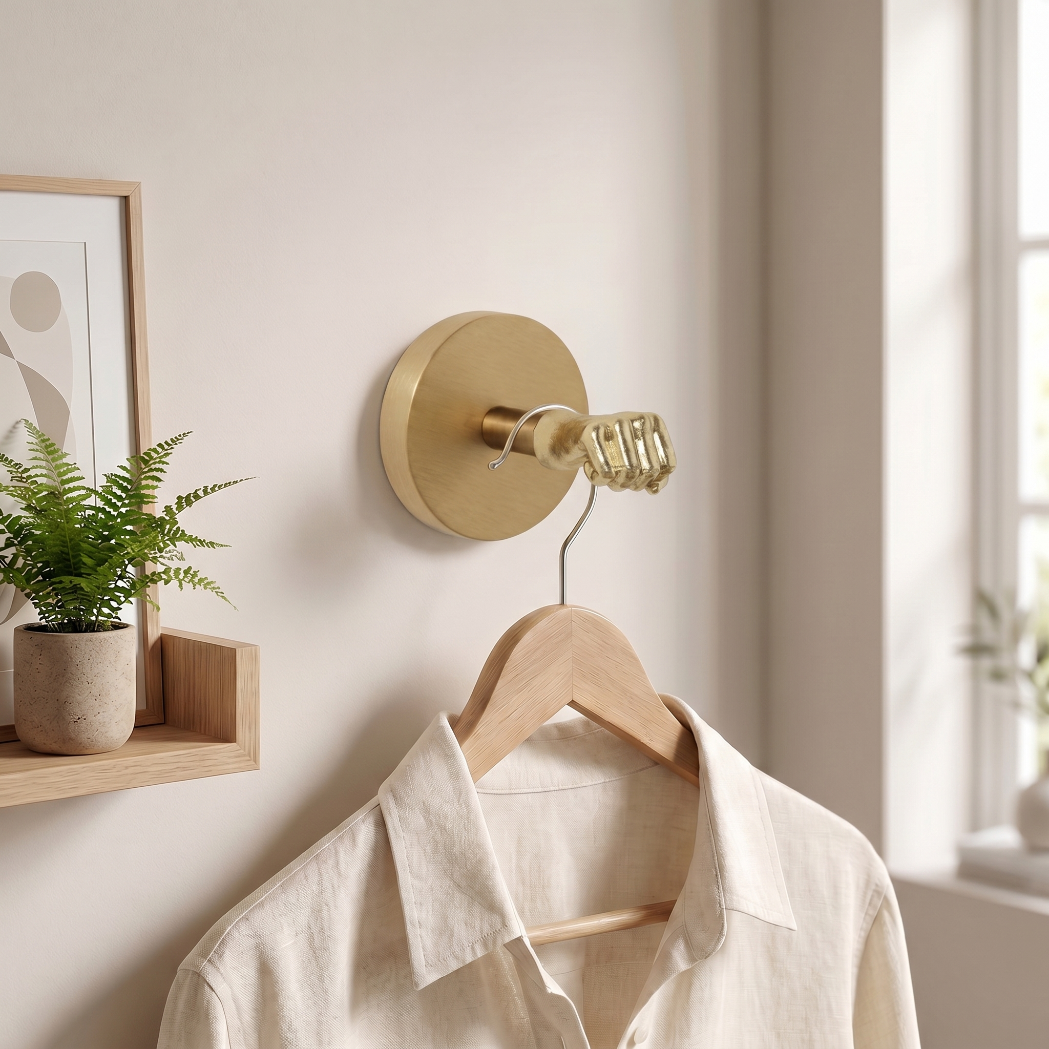 Brass Wall Hook Punch-Free European Style