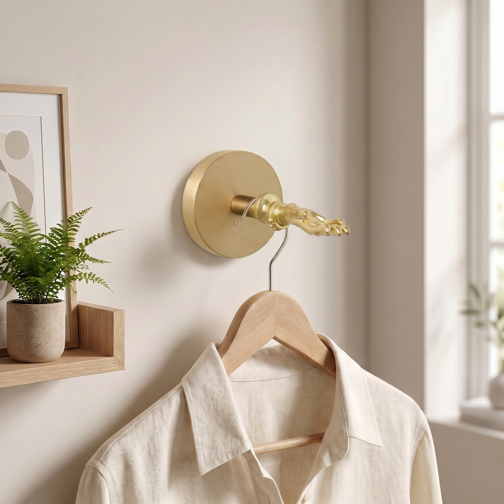 Brass Wall Hook Punch-Free European Style