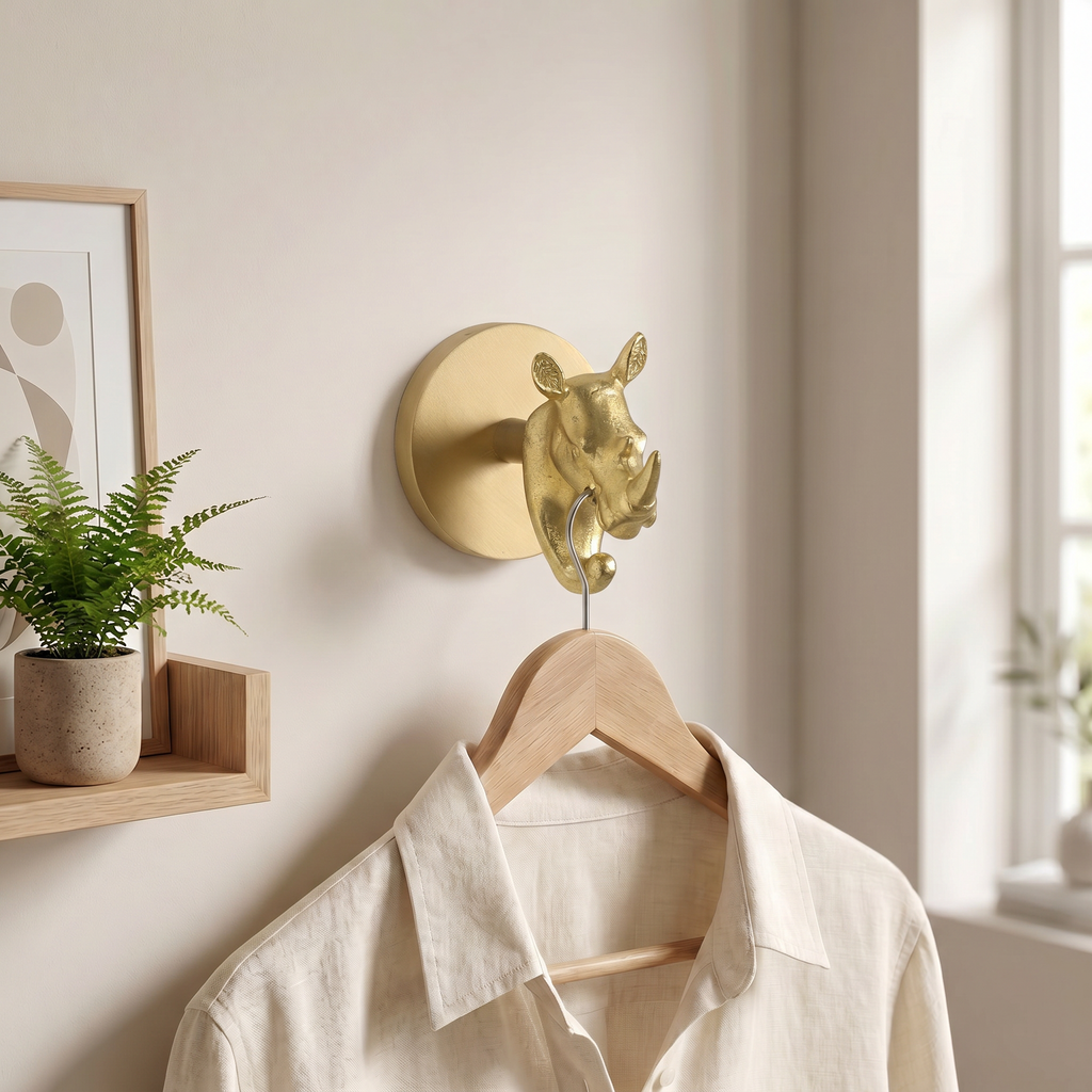 Brass Wall Hook Punch-Free European Style
