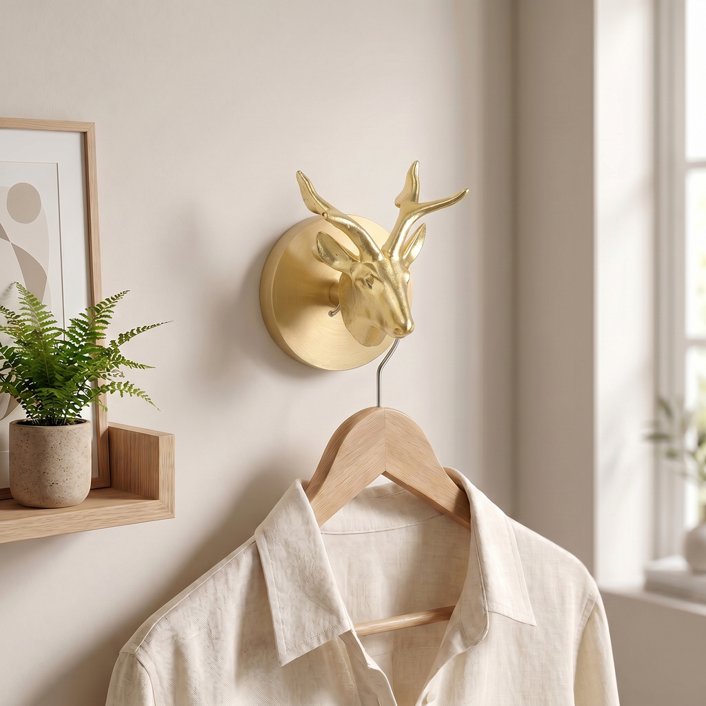 Brass Wall Hook Punch-Free European Style