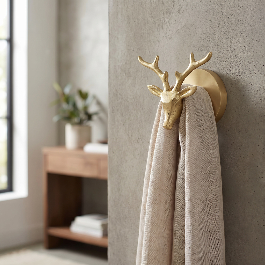 Brass Wall Hook Punch-Free European Style