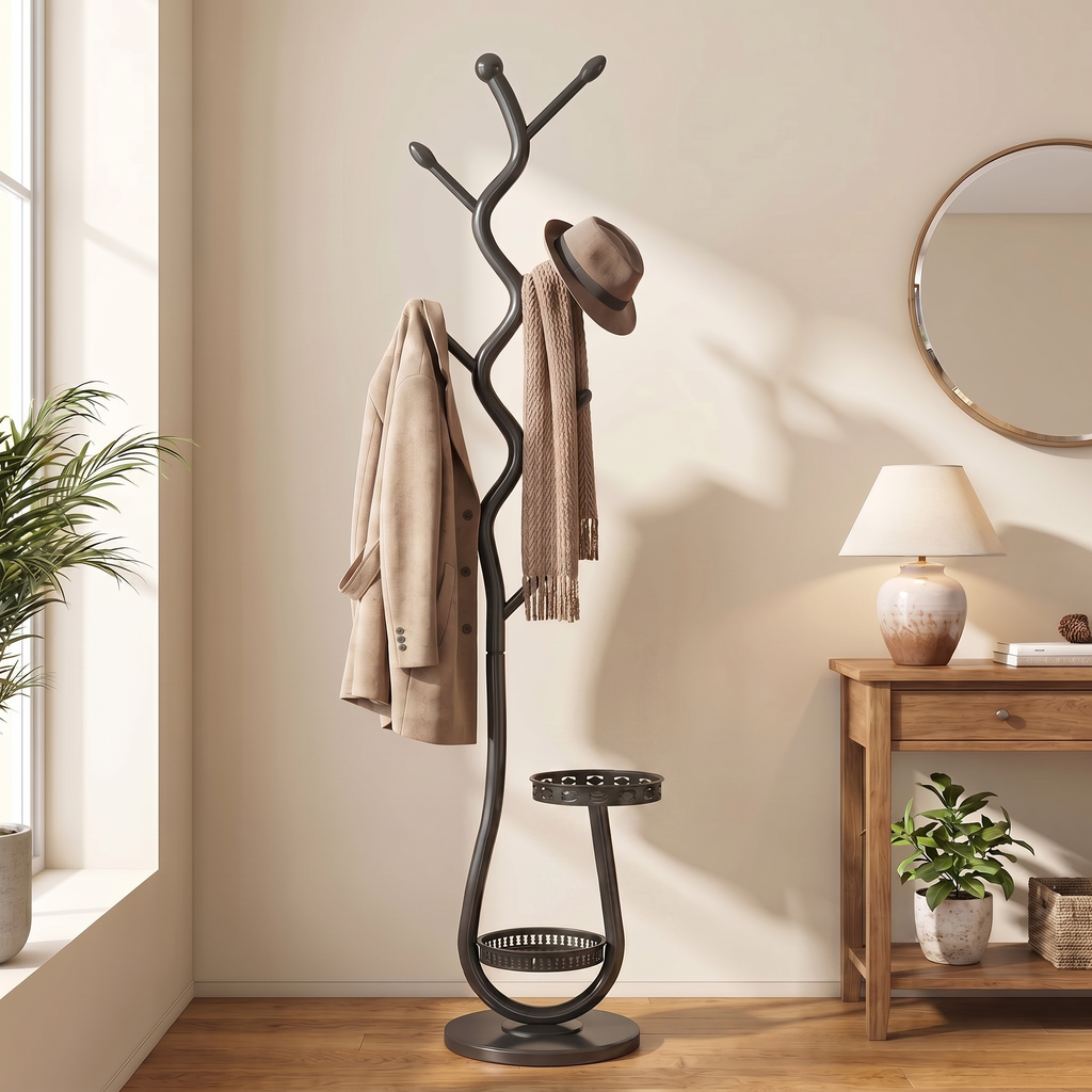 Modern Tree-Style Metal Stand Rack