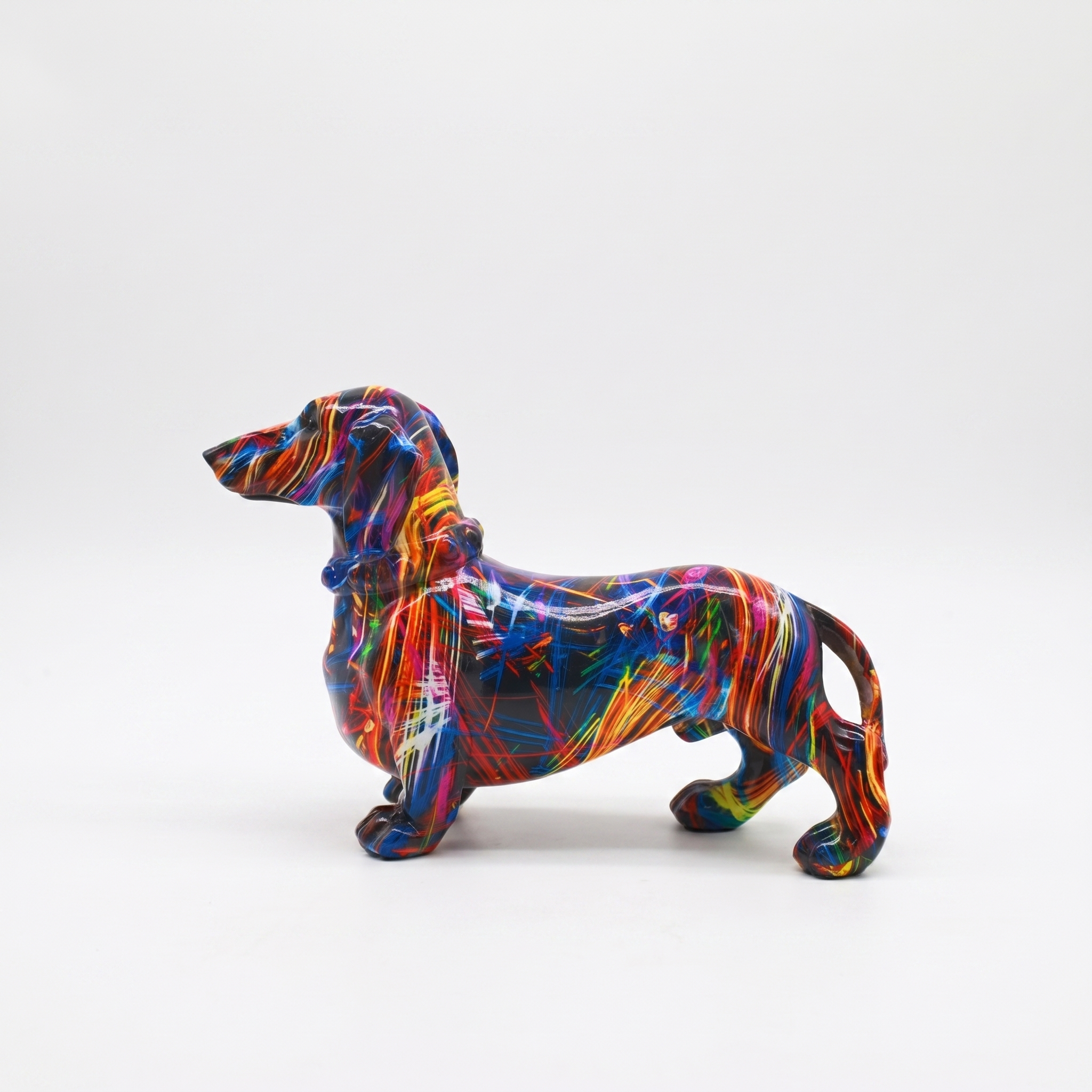 Colorful Resin Dachshund Dog Figurine