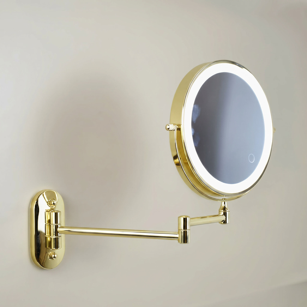 Gold LED Wall Mounted Makeup Mirror