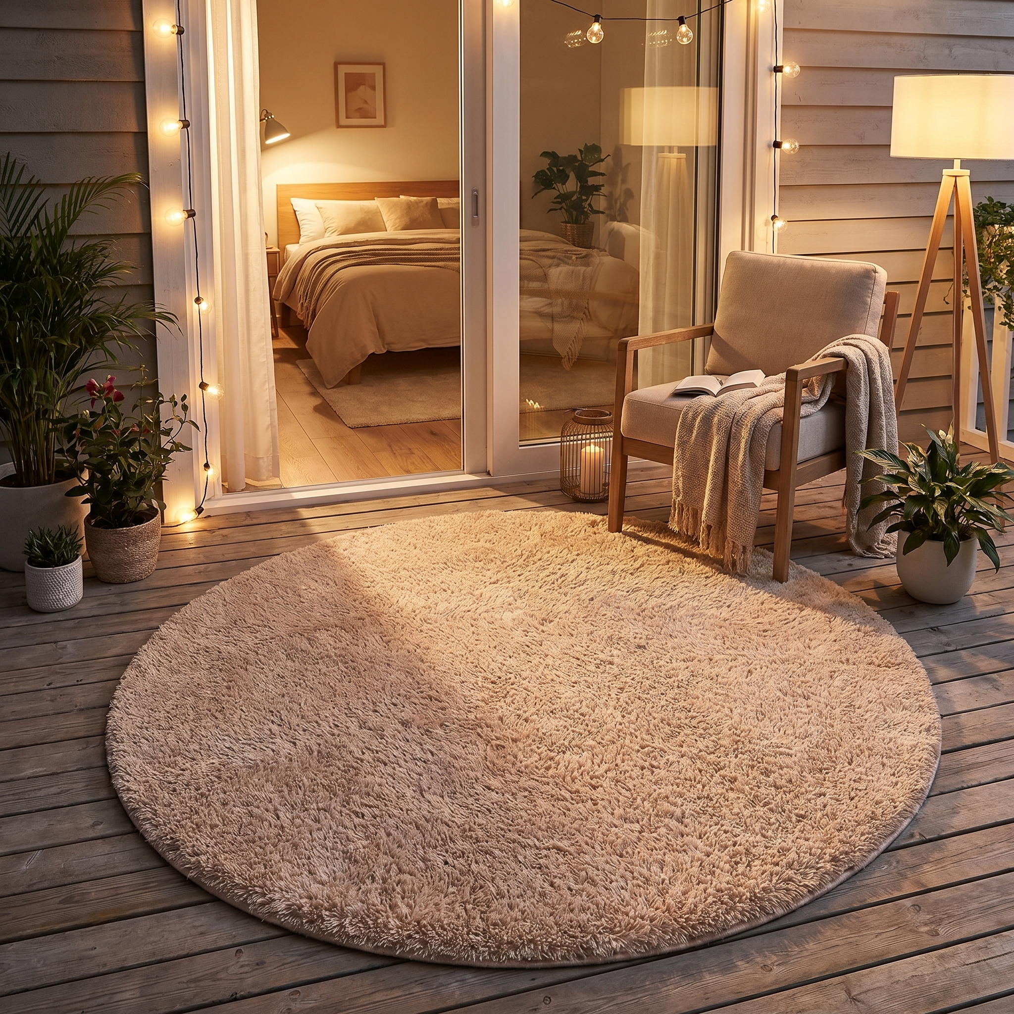 Round Fluffy Shag Rug
