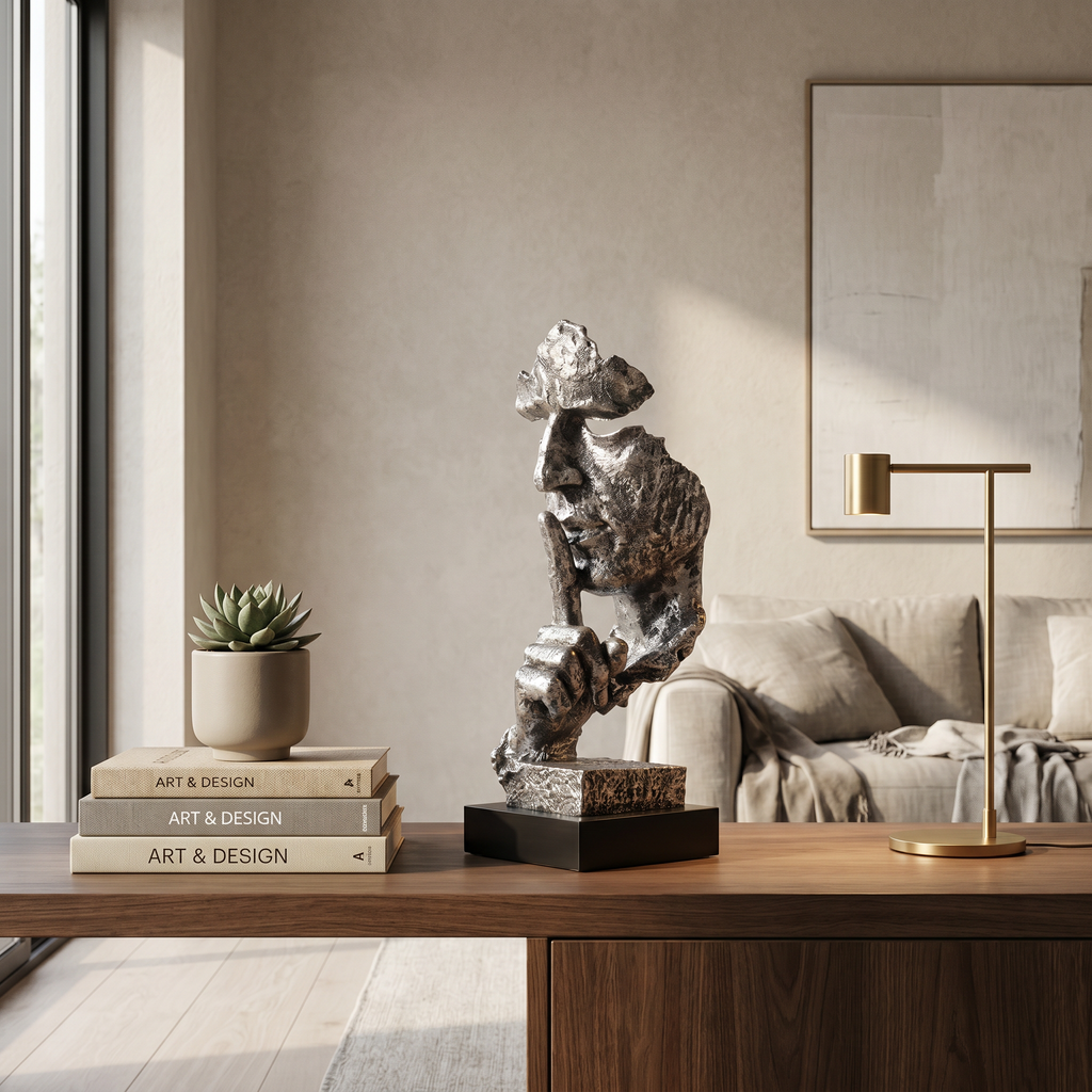 Abstract Face Silence Sculpture